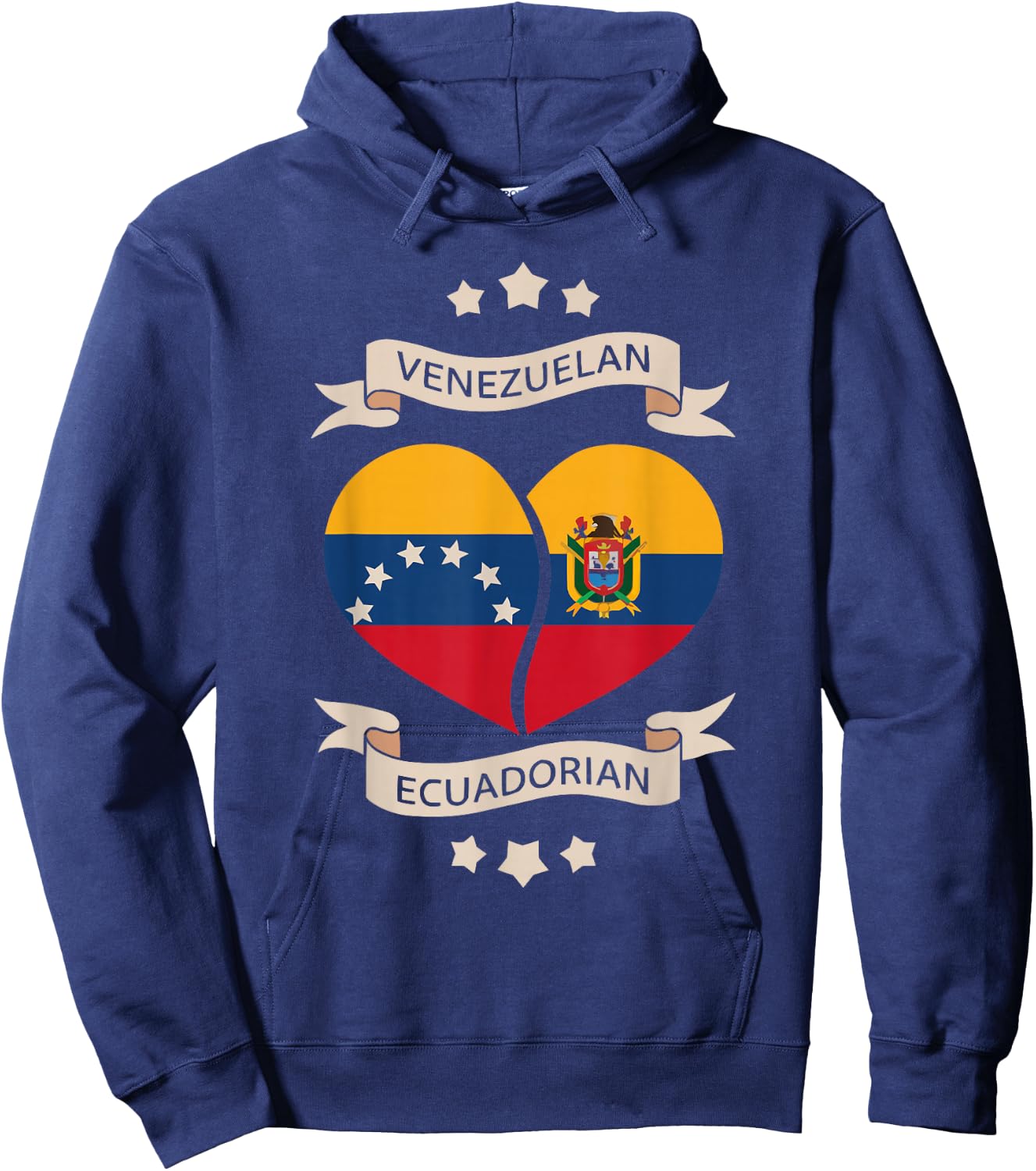 Half Venezuelan Half Ecuadorian Ecuador Flag Venezuela Hoodie - Hoodie | Navy