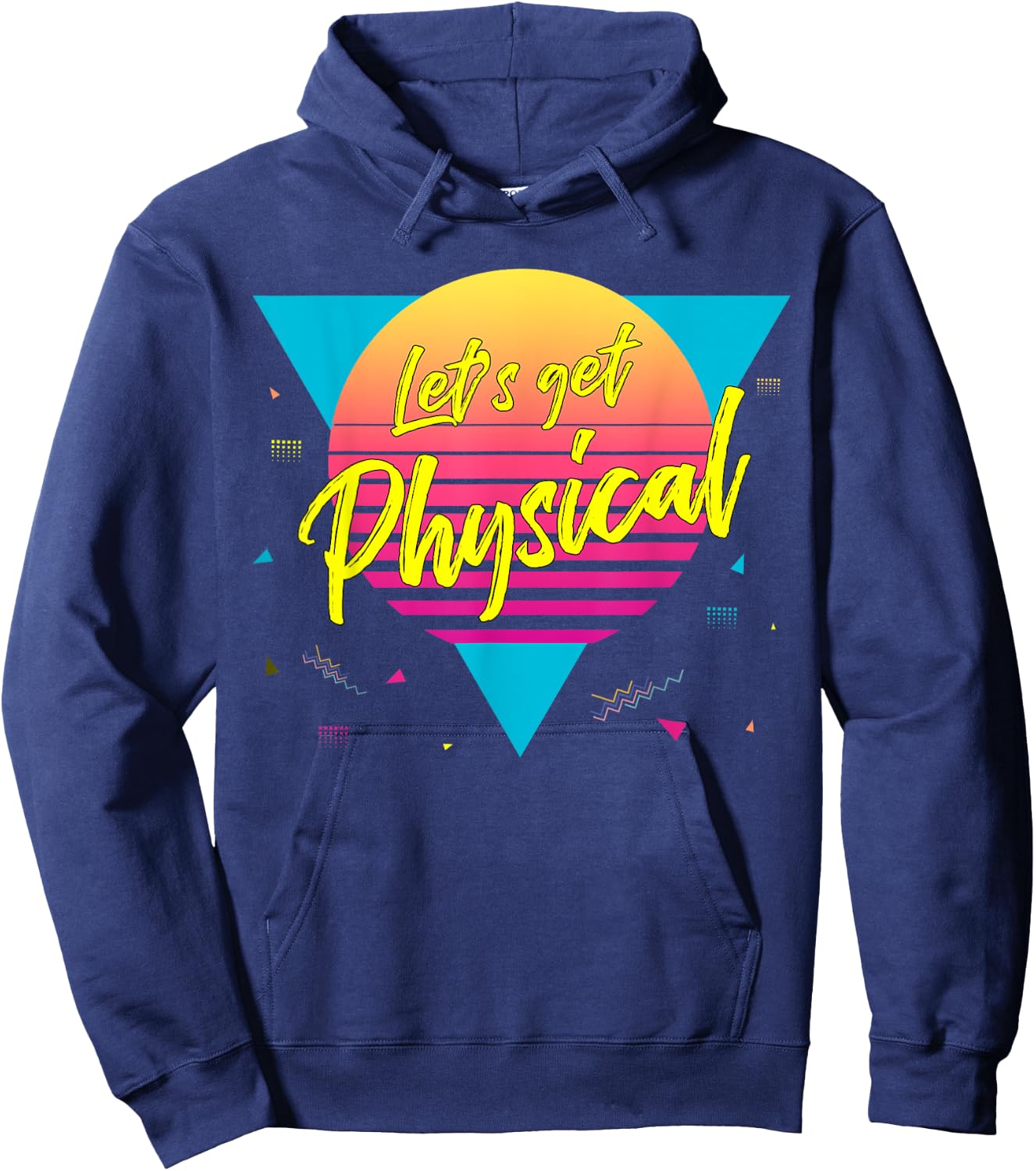 Lets get physical | 80s 90s Style | Workout Gym Retro Hoodie - Hoodie | Navy