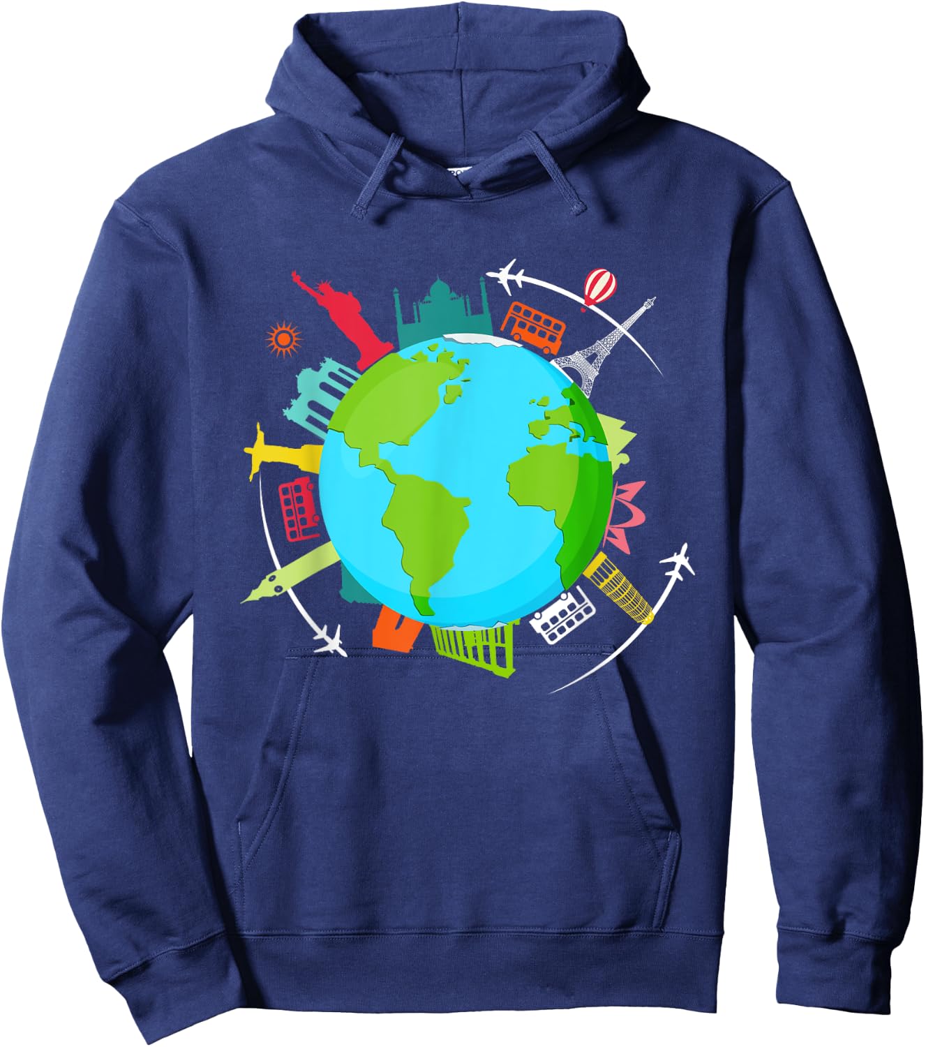 World Traveler shirt Gifts for International World Travelers Hoodie - Hoodie | Navy