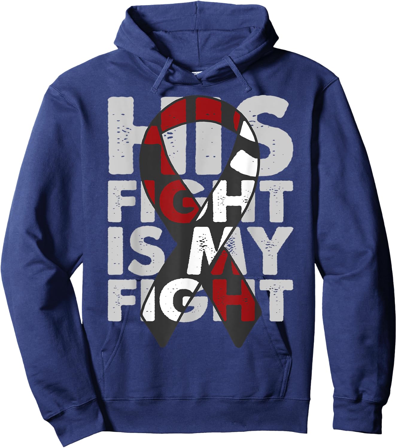 Laryngeal Cancer His Fight Is My Fight Awareness Hoodie - Hoodie | Navy
