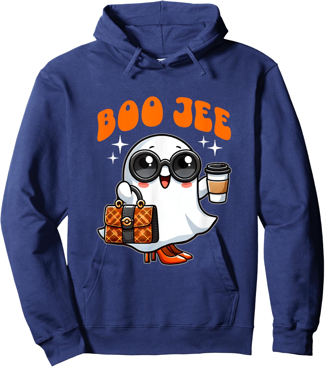 Cute Boo Jee Ghost Boujee Halloween Girl Women Hoodie - Hoodie | Navy