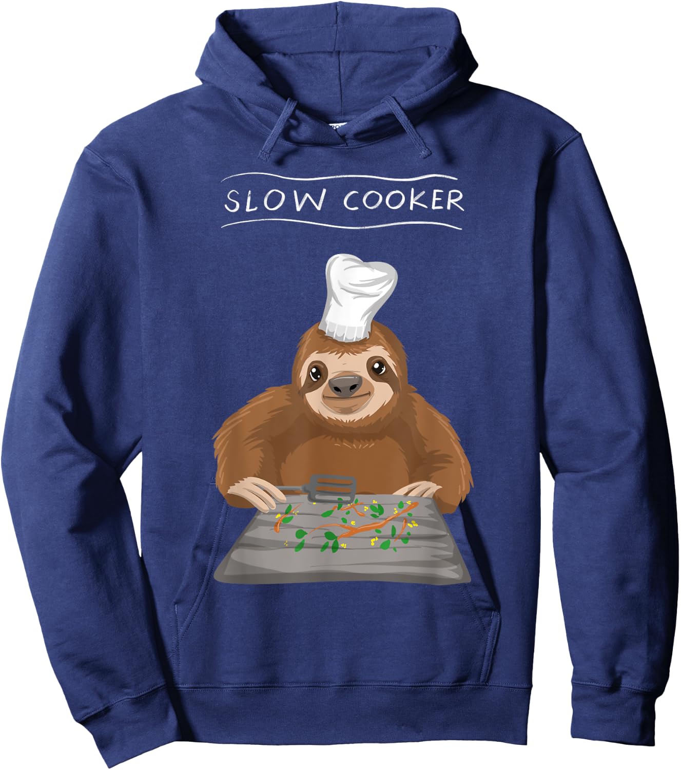 Cool Slow Cooker | Funny Sluggish Cooking Sloth Chef Gift Hoodie - Hoodie | Navy