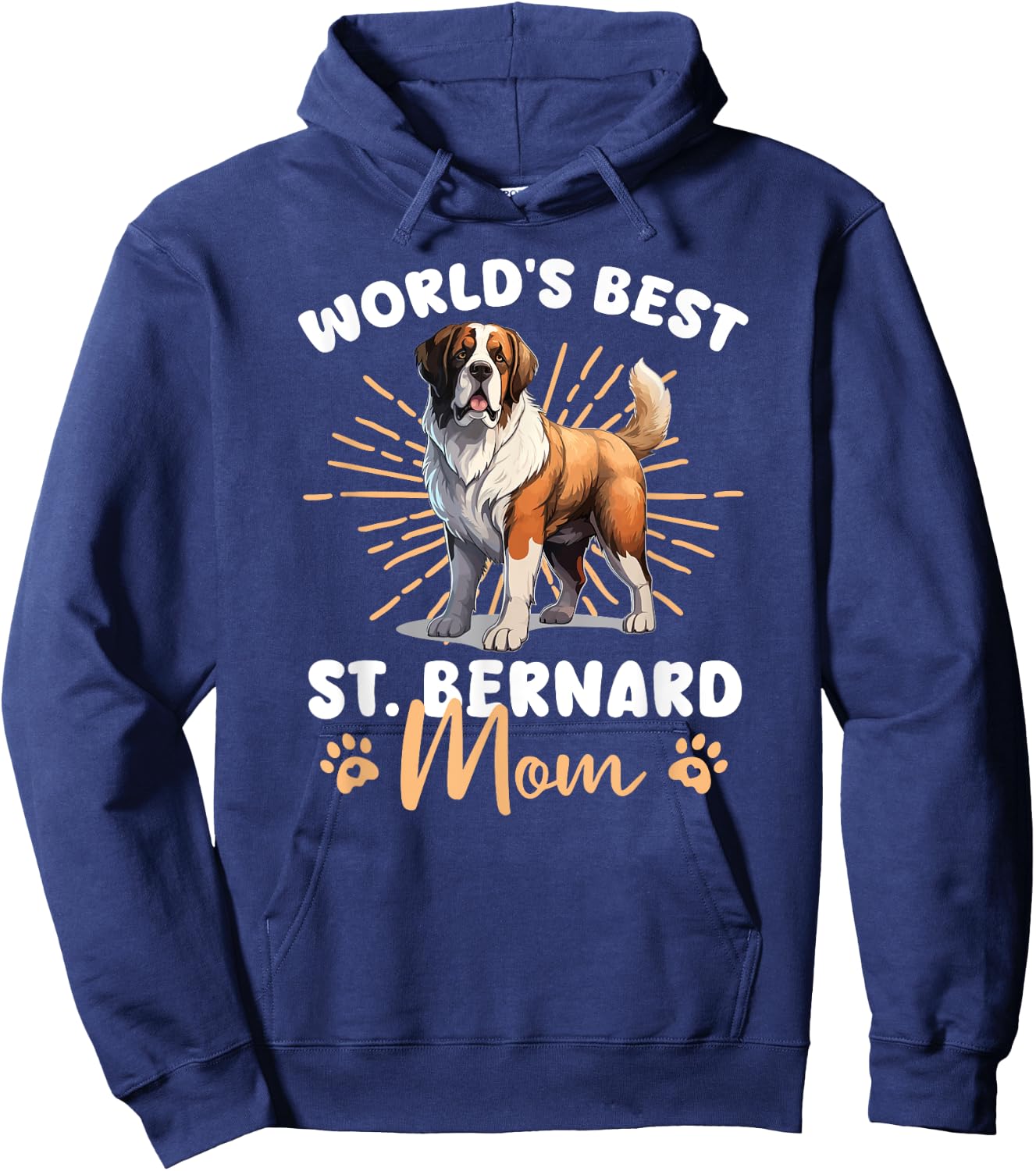 St. Bernard Groovy World's Best St. Bernard Mom Hoodie - Hoodie | Navy