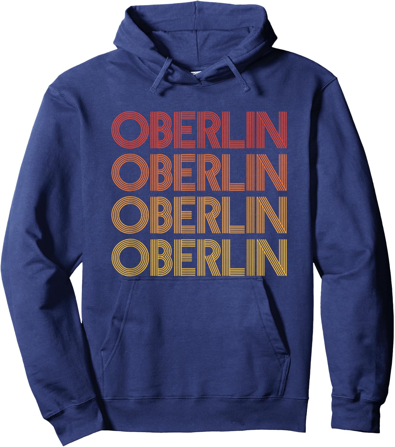 Oberlin, Ohio - Retro Vintage T Shirt Hoodie - Hoodie | Navy