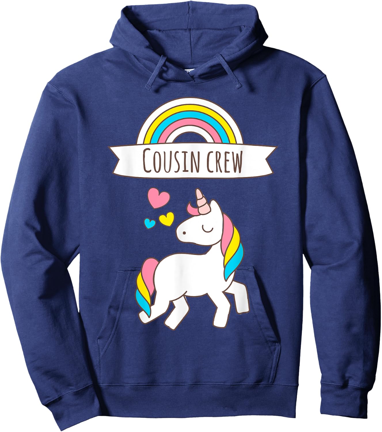 Crazy Cousin Crew Reunion Unicorn T Shirt Funny Hoodie - Hoodie | Navy