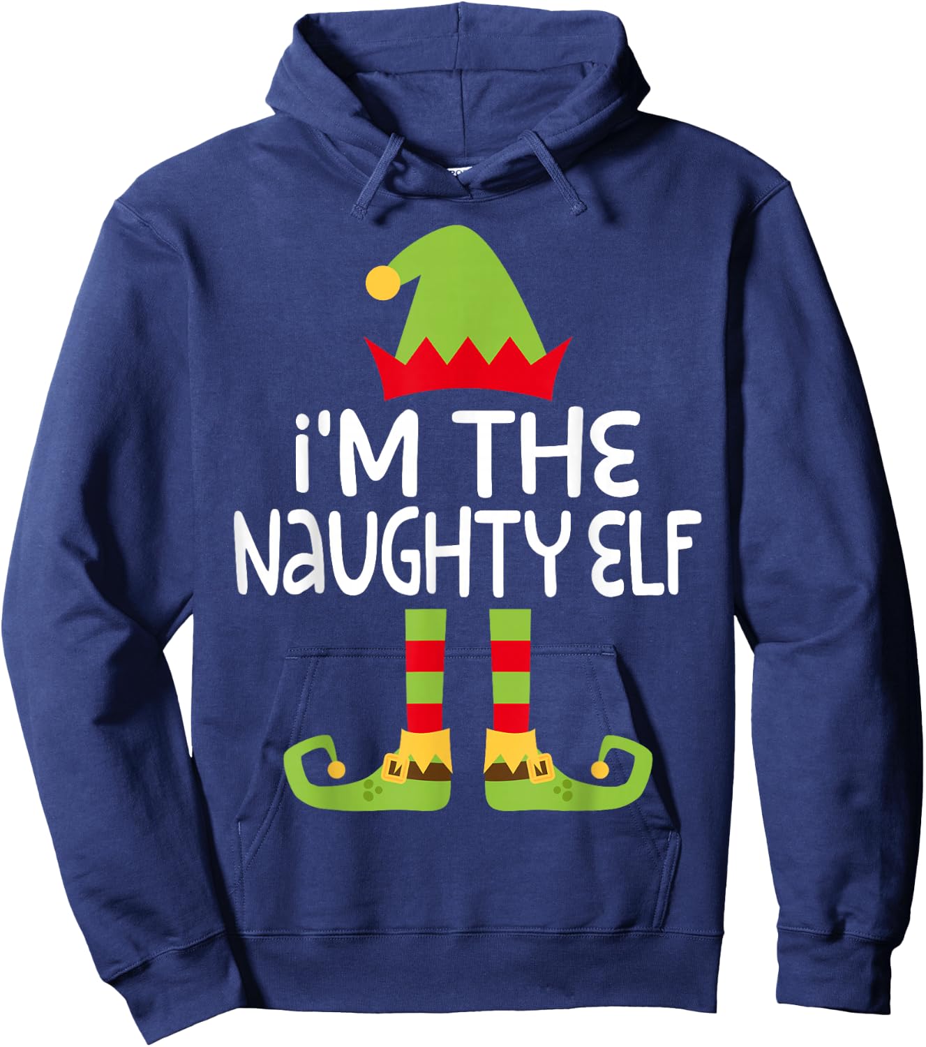 I'm The Naughty Elf Shirt Adult Kids Matching Christmas Elf Hoodie - Hoodie | Navy