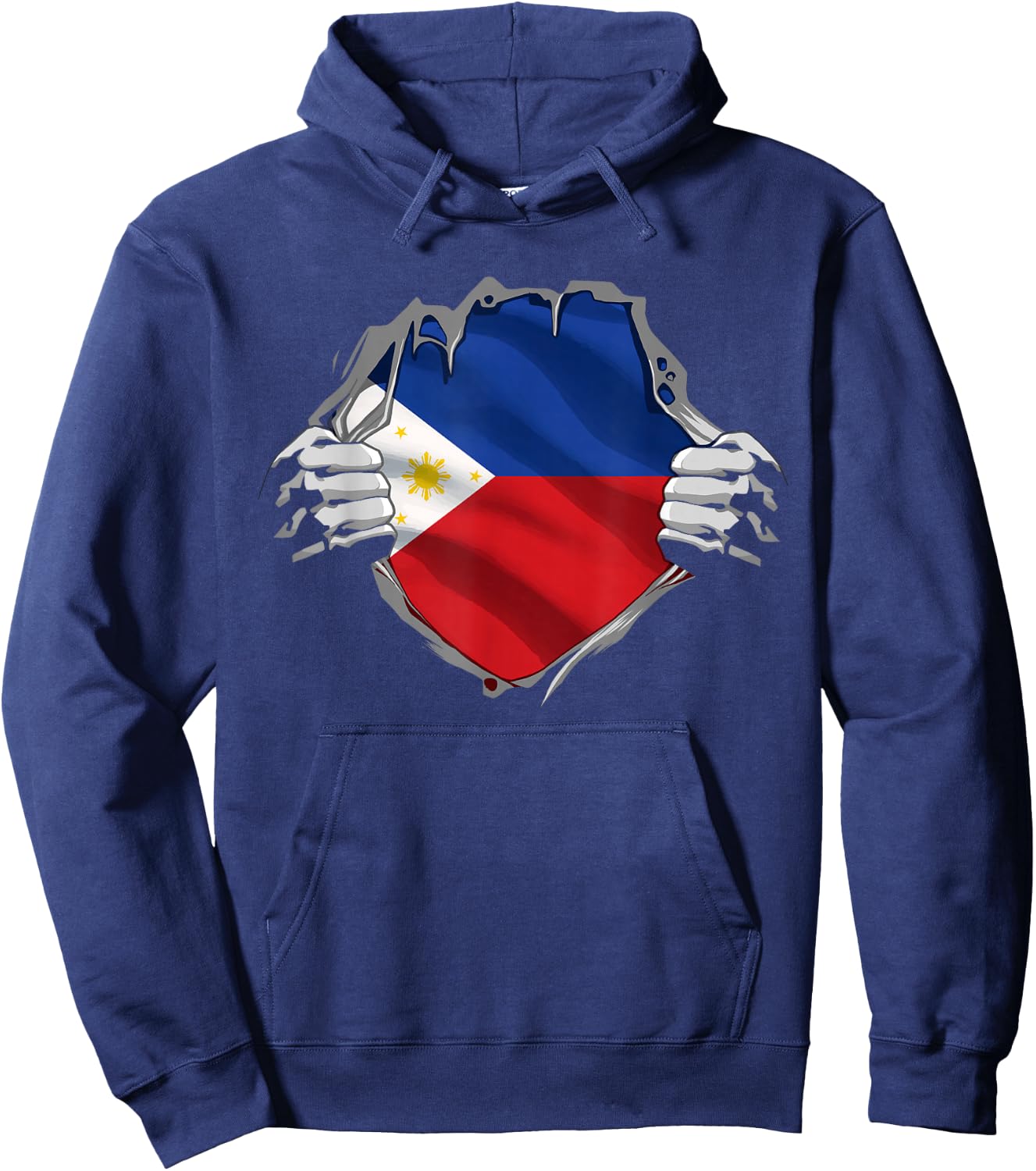 Filipino Flag Sun Philippines Shirt Filipina Pinoy Pride Hoodie - Hoodie | Navy
