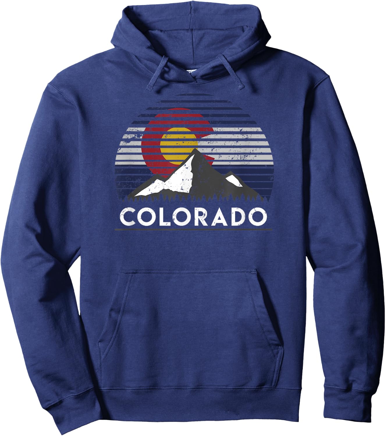 Colorado Flag Mountain Top Hoodie - Hoodie | Navy