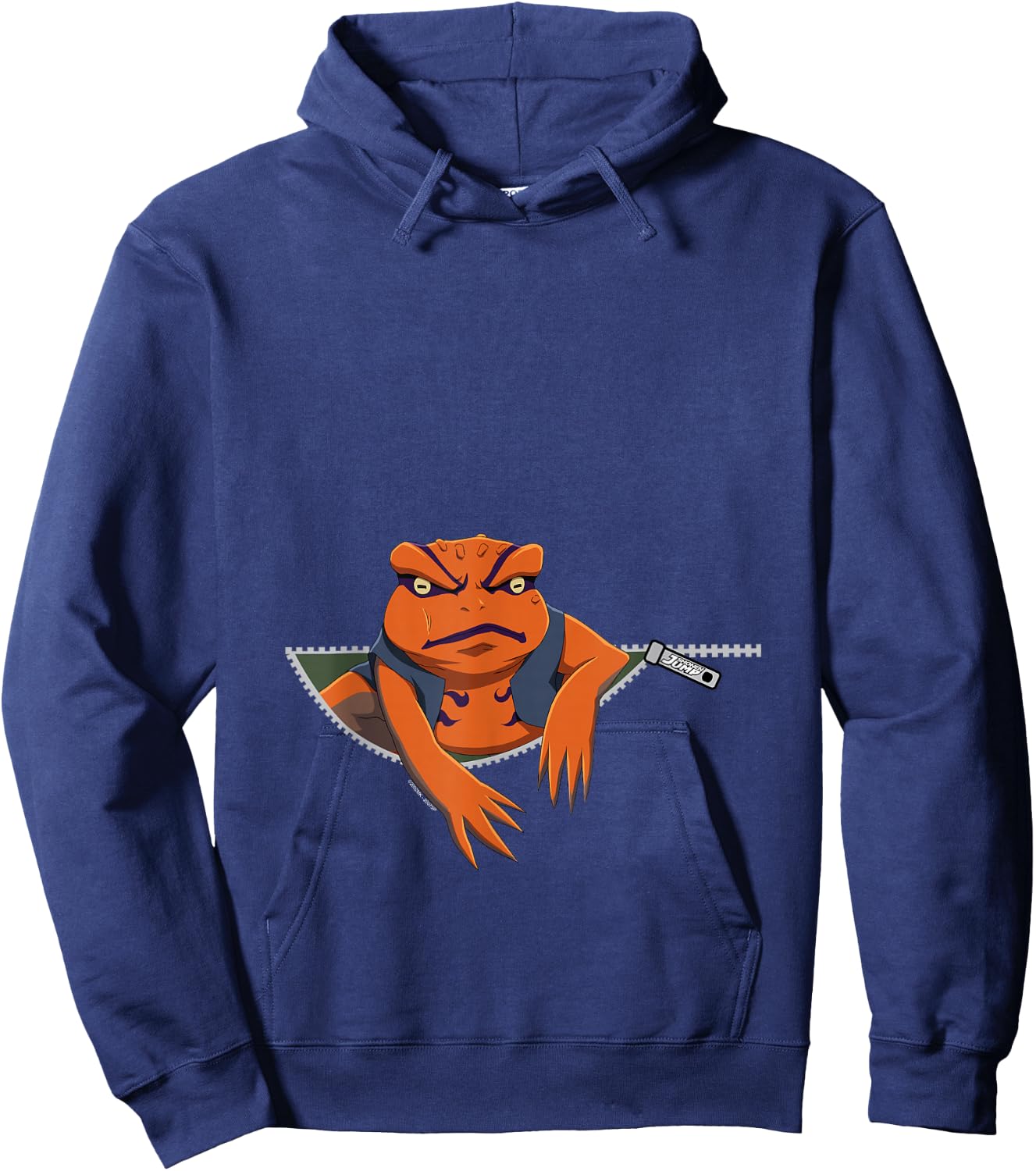 Naruto Shippuden Gamakichi Toad in Zipper Anime Hoodie - Hoodie | Navy