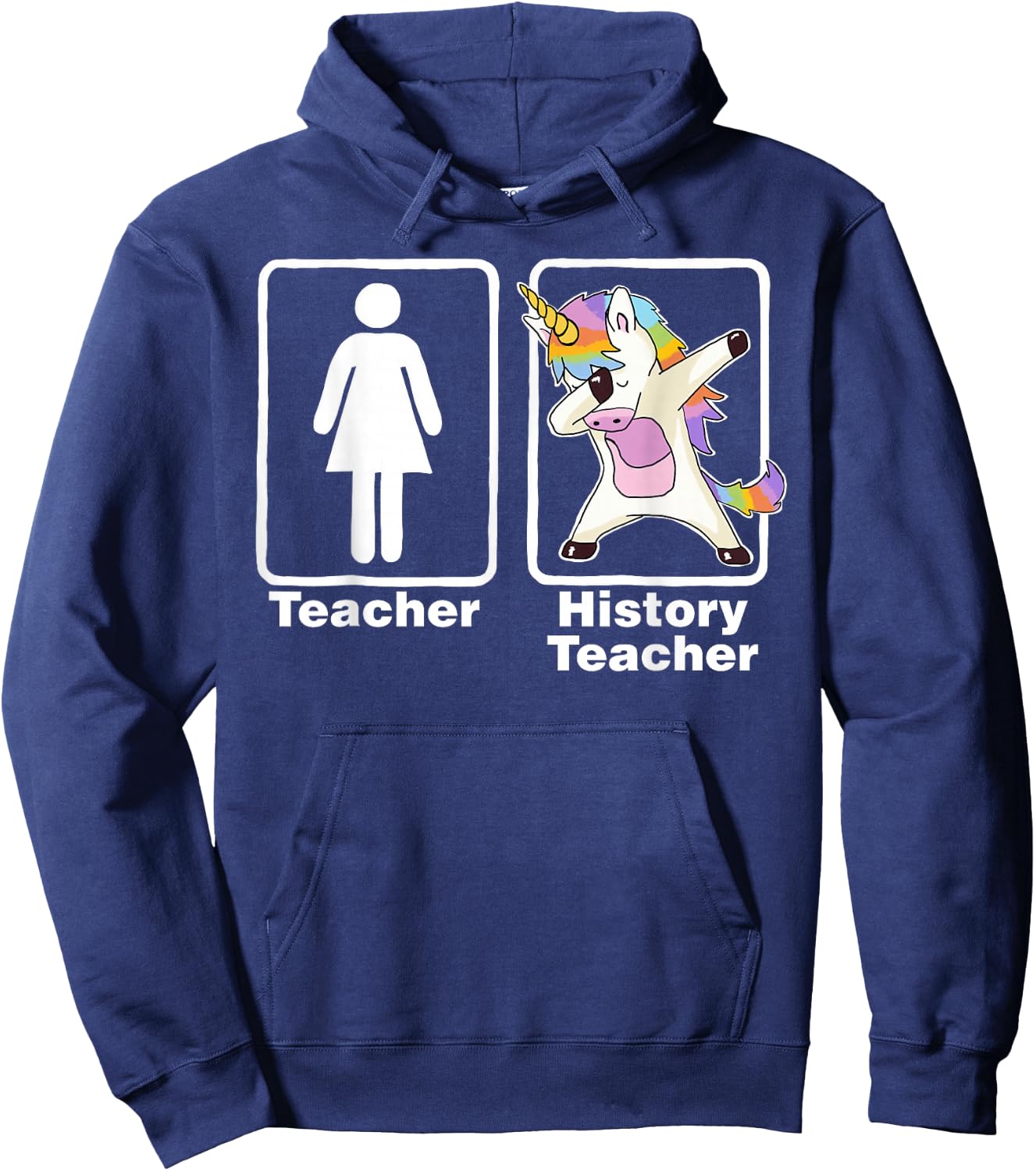 Funny Unicorn History Teacher History Teacher Gifts Hoodie - Hoodie | Navy