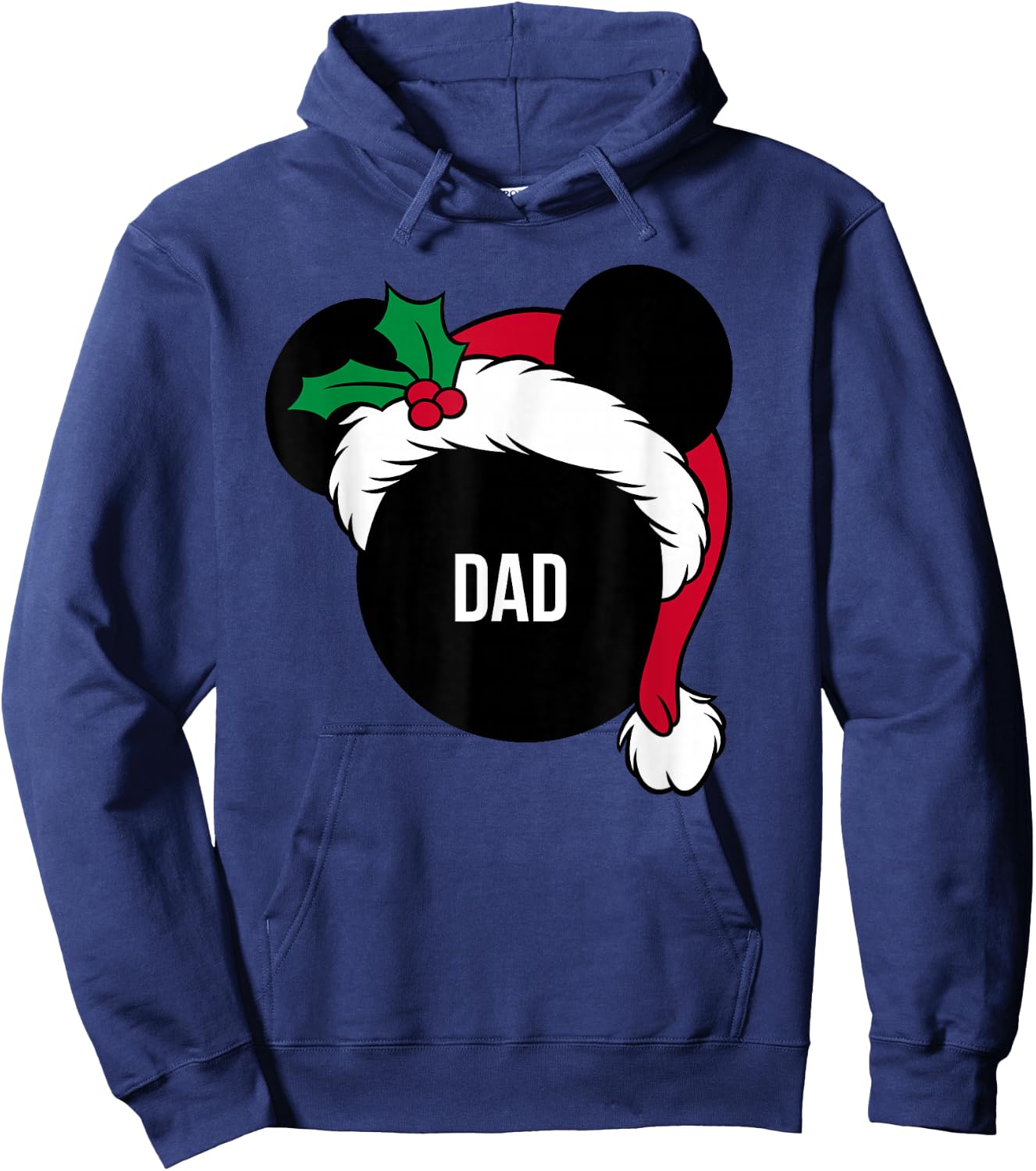 Disney Santa Hat Mickey Christmas Family Matching Dad Hoodie - Hoodie | Navy