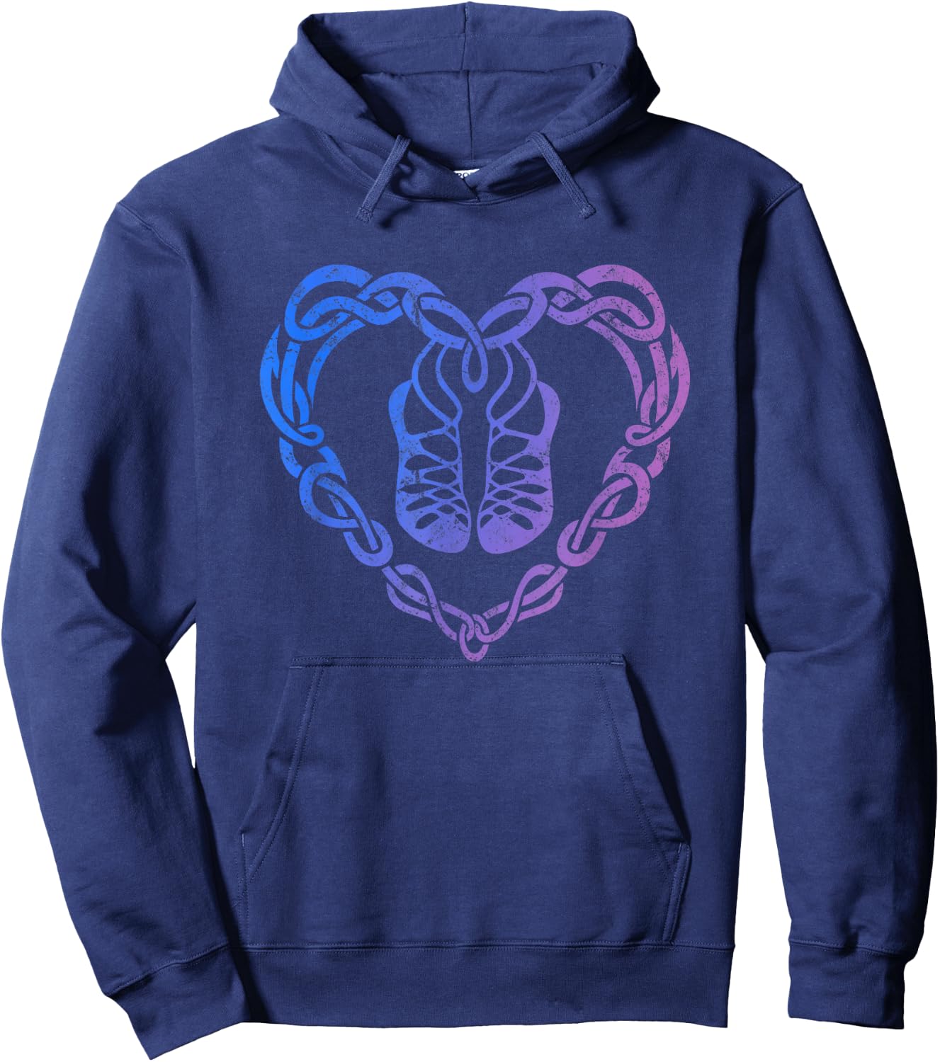 Irish Step Dancing Celtic Knot Heart T Shirt Gift Hoodie - Hoodie | Navy