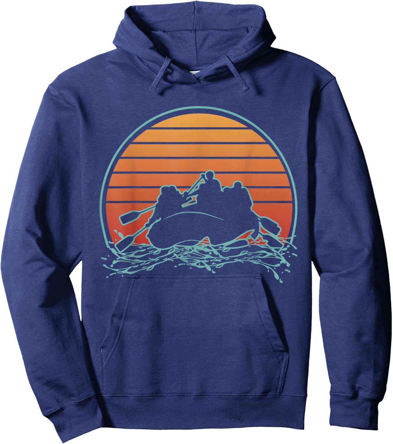 Retro Vintage Style White Water Rafting Rafters Hoodie - Hoodie | Navy
