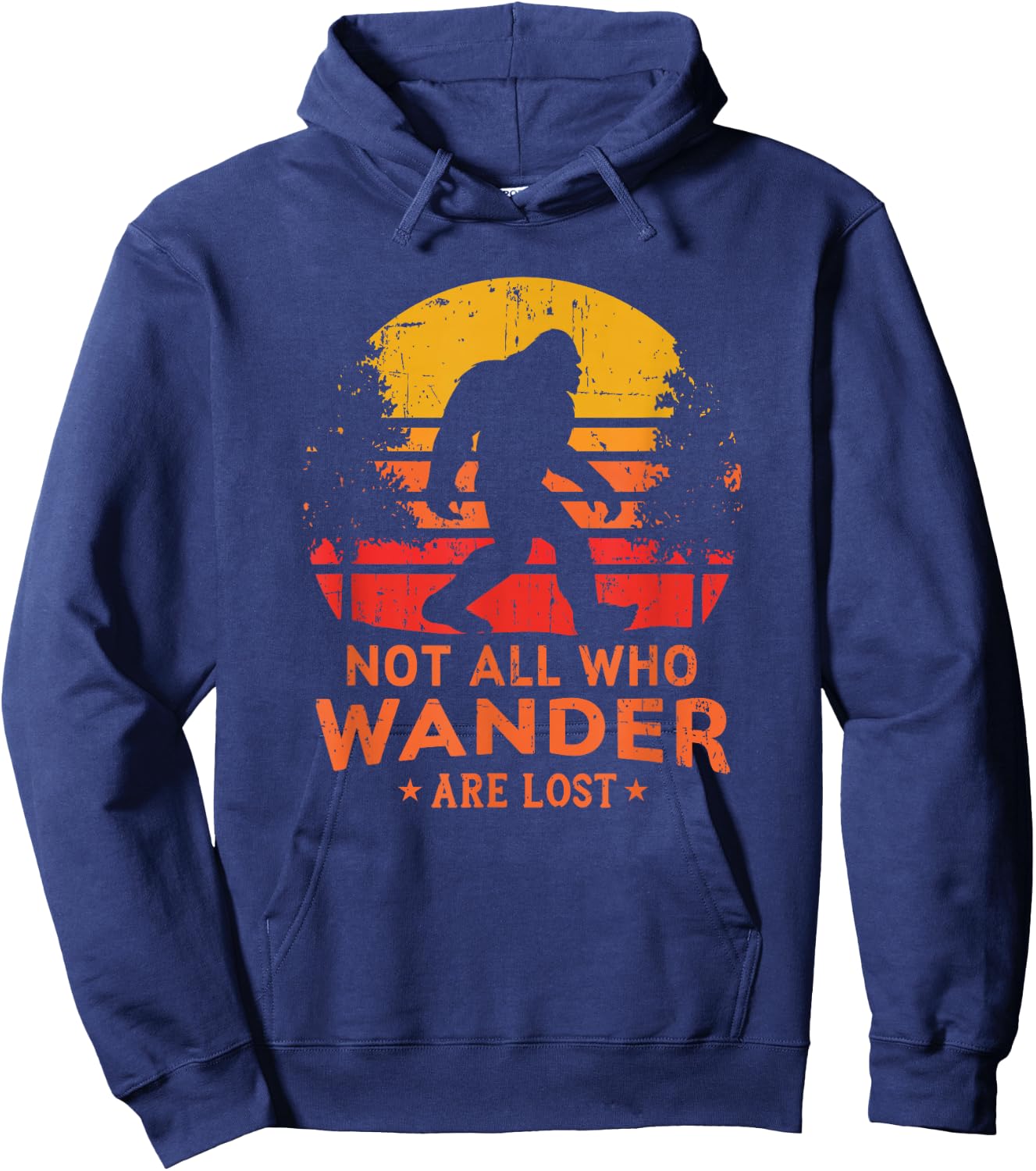 Not All Who Wander are Lost Bigfoot Hoodie - Hoodie | Navy