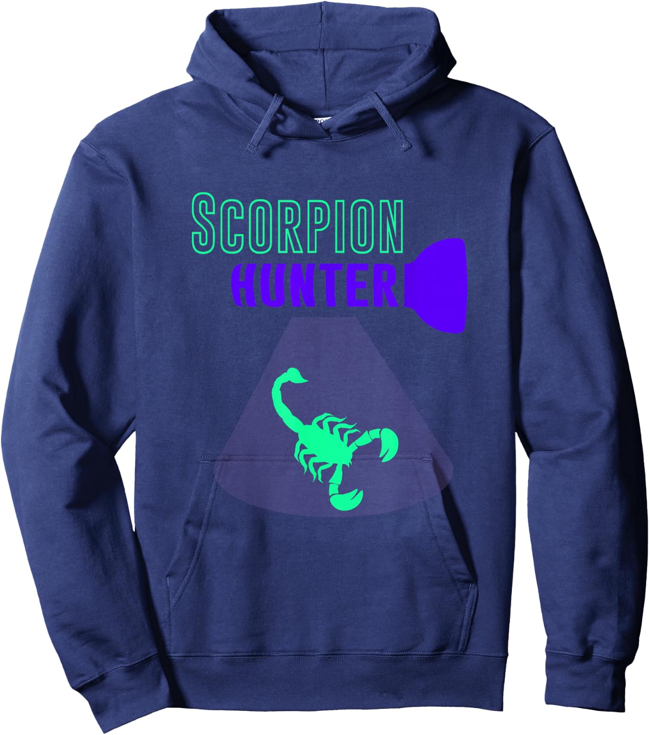 Scorpion Hunting, Black Light Scorpion Hunter Hoodie - Hoodie | Navy