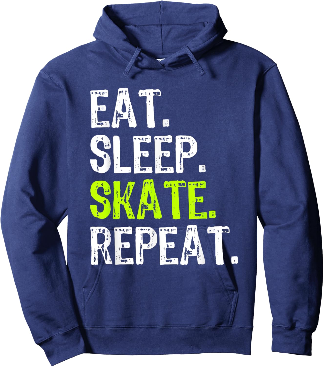 Eat Sleep Skate Repeat Skating Skater Ice Roller Funny Hoodie - Hoodie | Navy