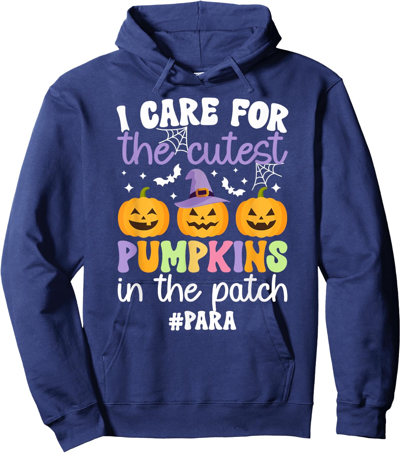 Cutest Pumpkins Spooky Para Halloween Paraprofessional Hoodie - Hoodie | Navy