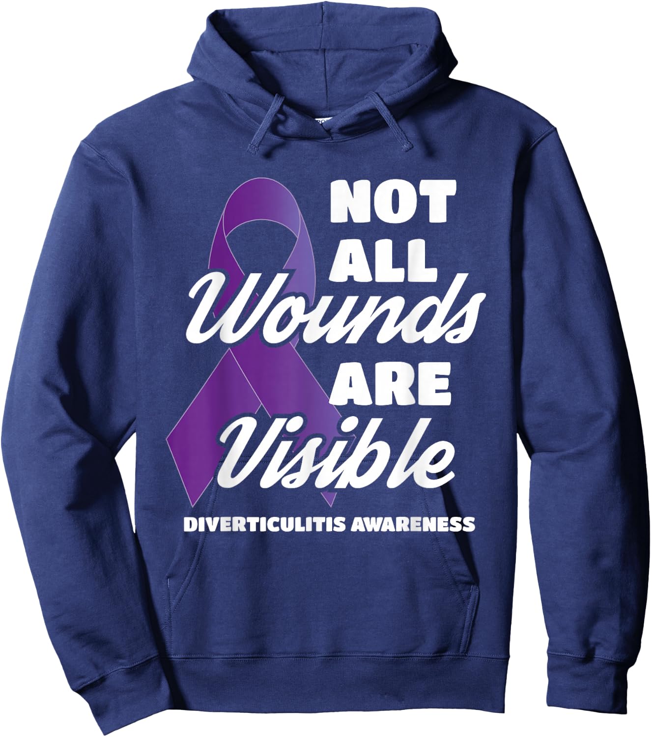 Diverticulitis Awareness Not All Wounds Are Visible Hoodie - Hoodie | Navy