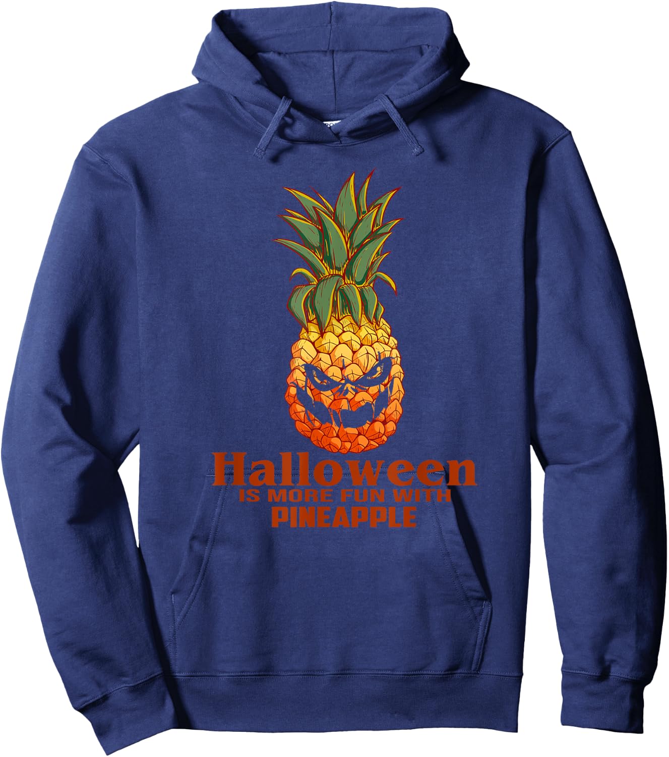Scary Halloween Pineapple Pumpkin Fun Costume Hoodie - Hoodie | Navy