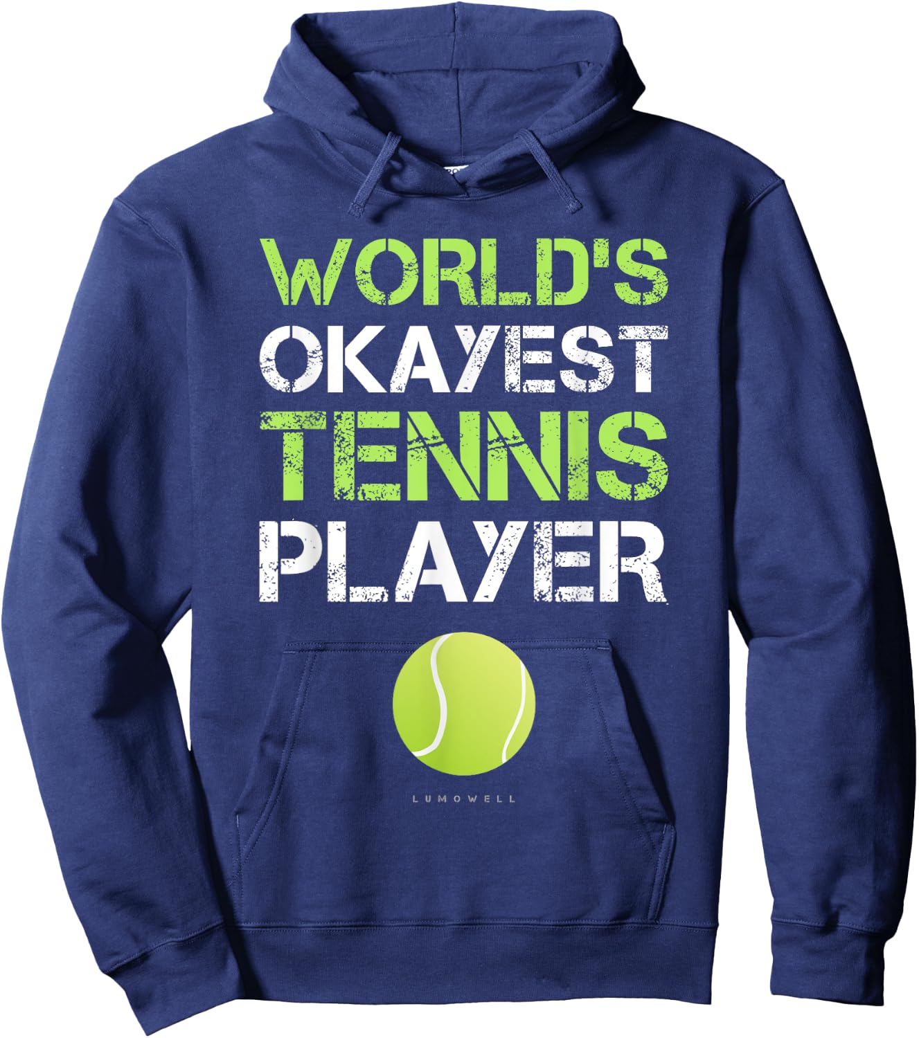 World's Okayest Tennis Player T Shirt. Funny Tennis Shirts Hoodie - Hoodie | Navy