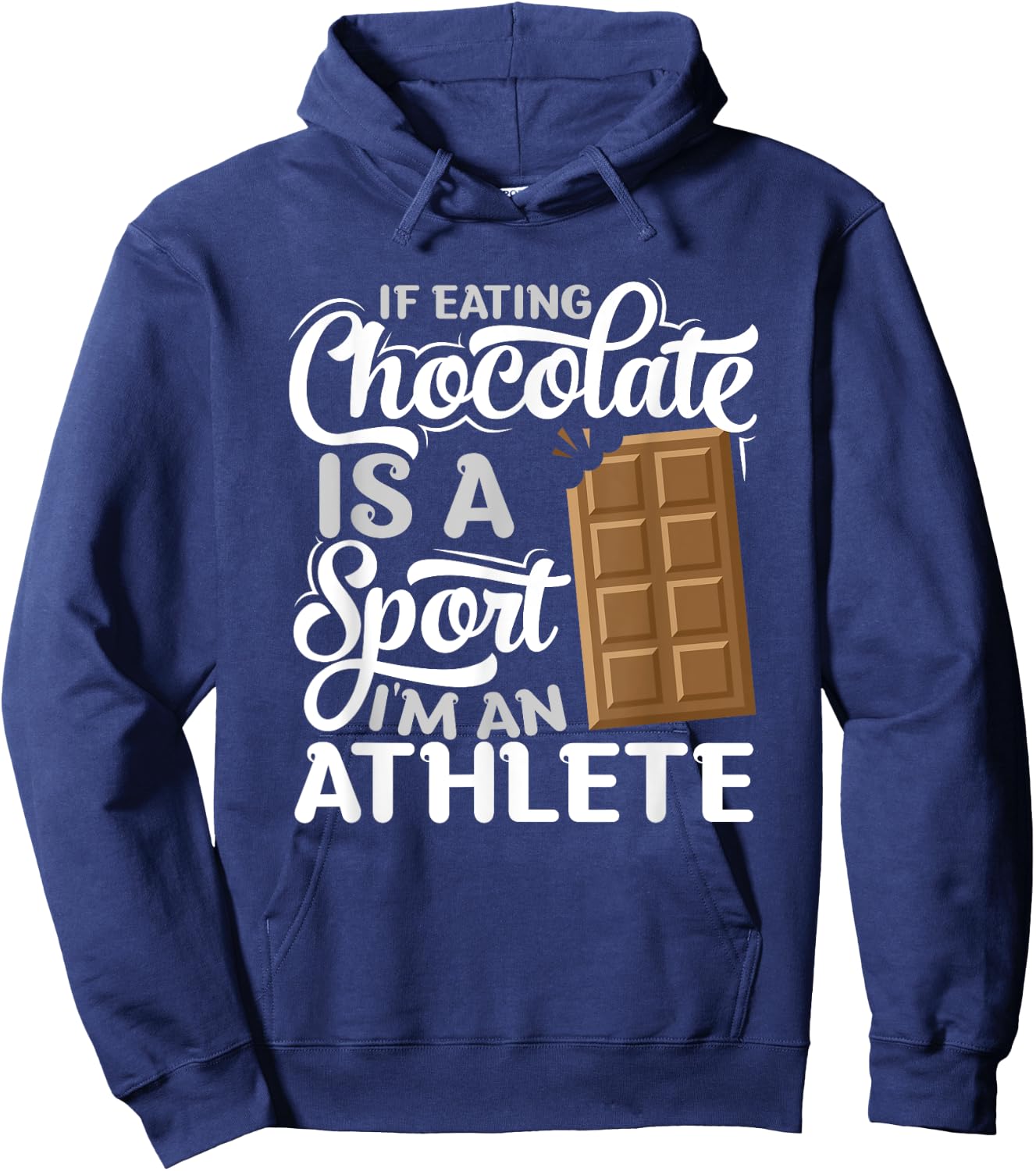 Choco Bar Chocoholic Fitness Athlete - Funny Chocolate Hoodie - Hoodie | Navy