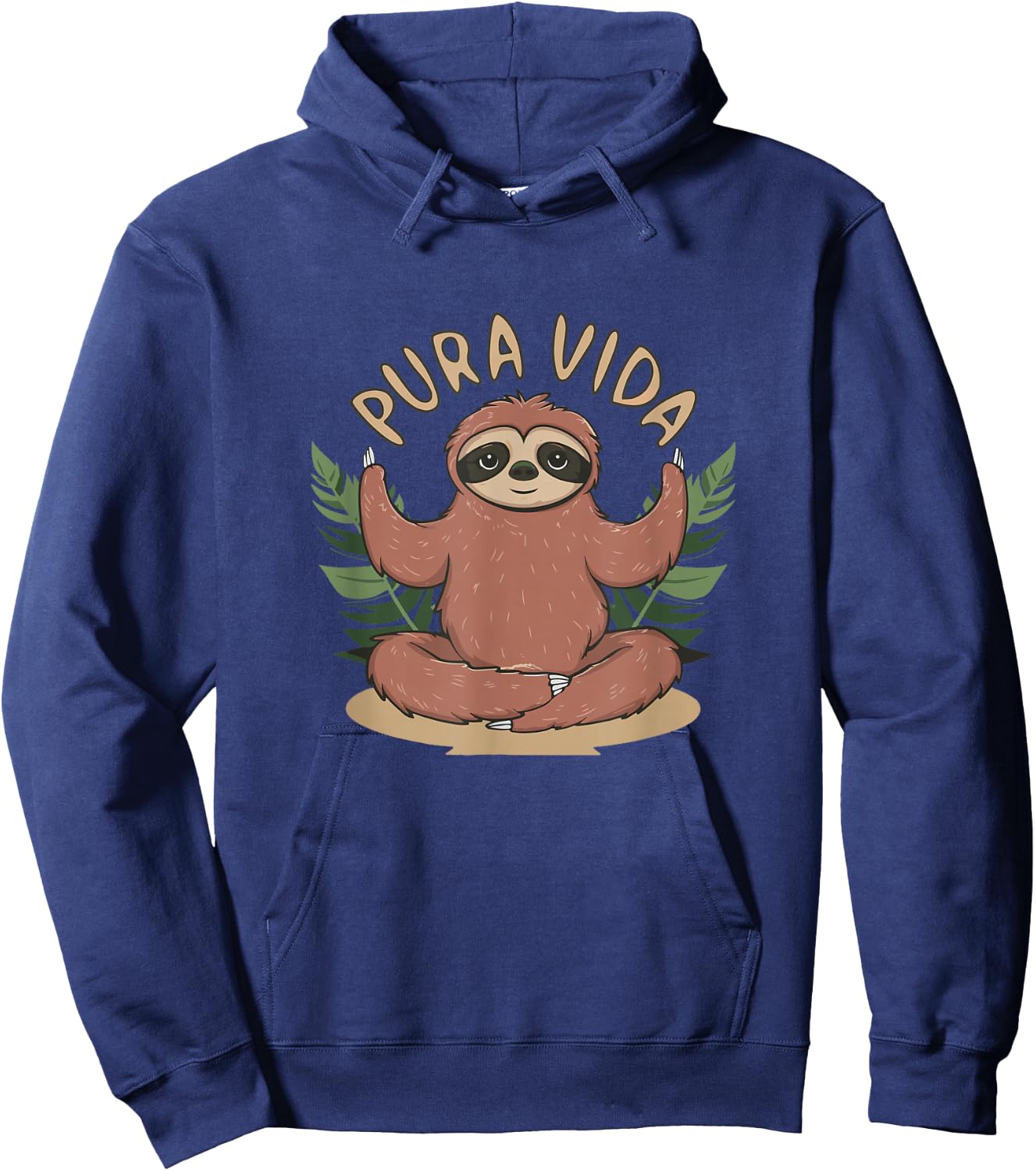 Pura Vida Costa Rica Yogi Sloth Meditation - Costa Rican Hoodie - Hoodie | Navy