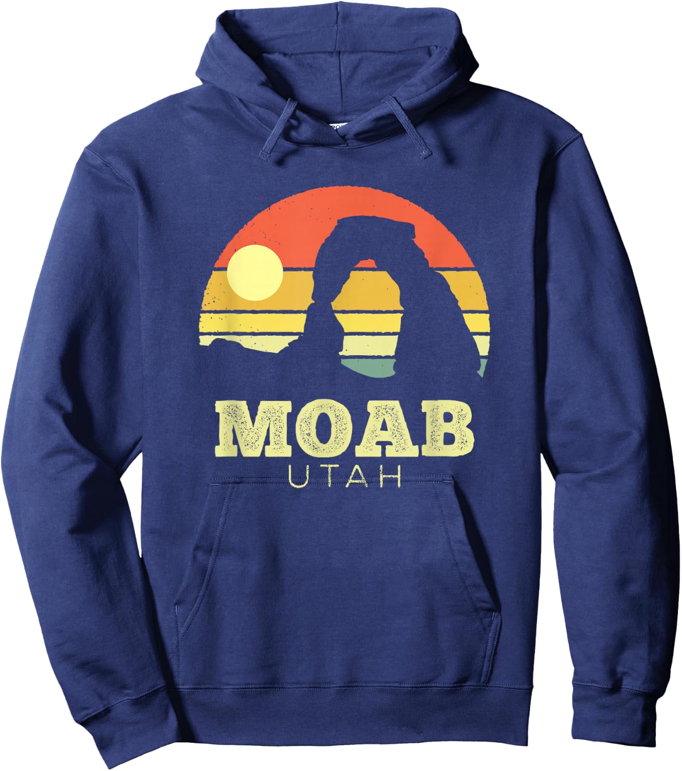 Moab Utah Vintage Sunset Arches Adventure Outdoors Hoodie - Hoodie | Navy