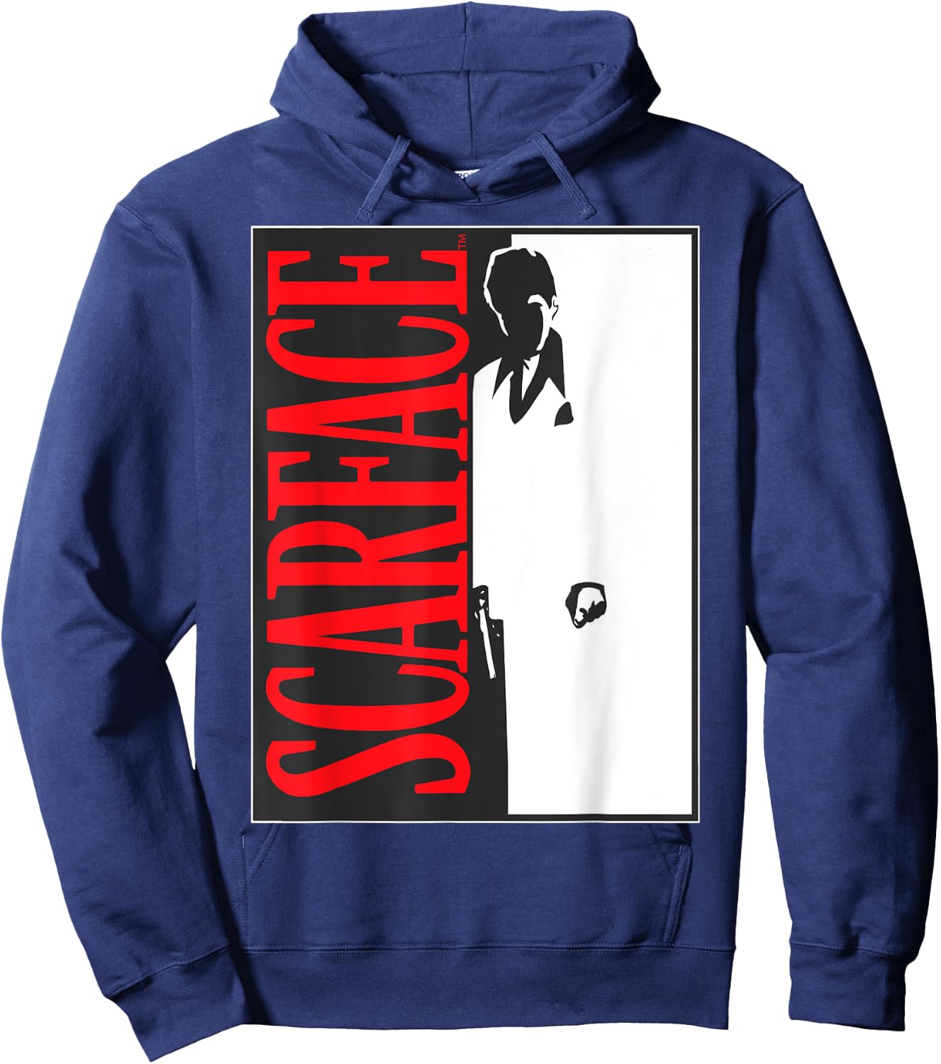 Scarface Black and White Movie Poster Graphic Hoodie - Hoodie | Navy