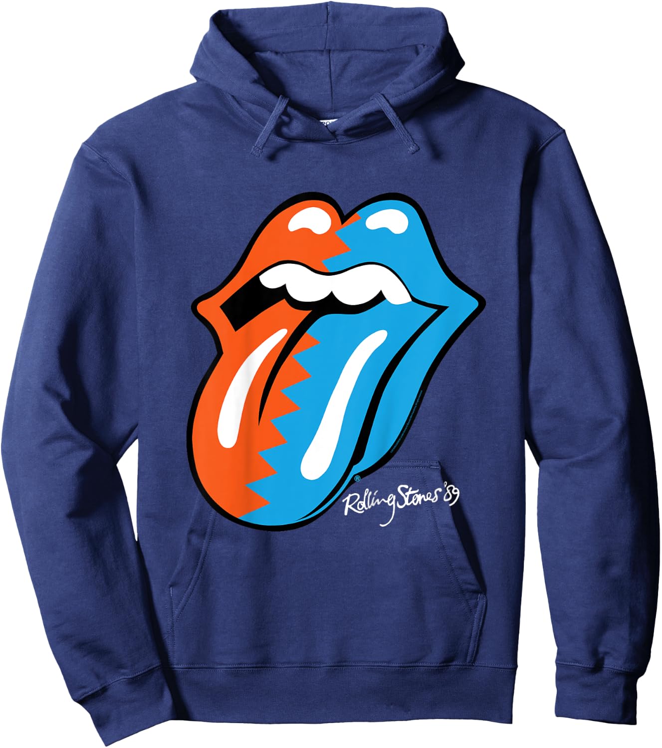 The Rolling Stones Zig Zag 89 Tongue Hoodie - Hoodie | Navy