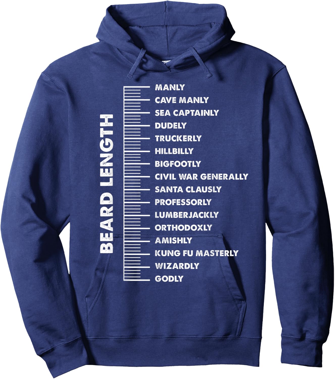 Beard Ruler Length Design: Design For Bearded Men Hoodie - Hoodie | Navy