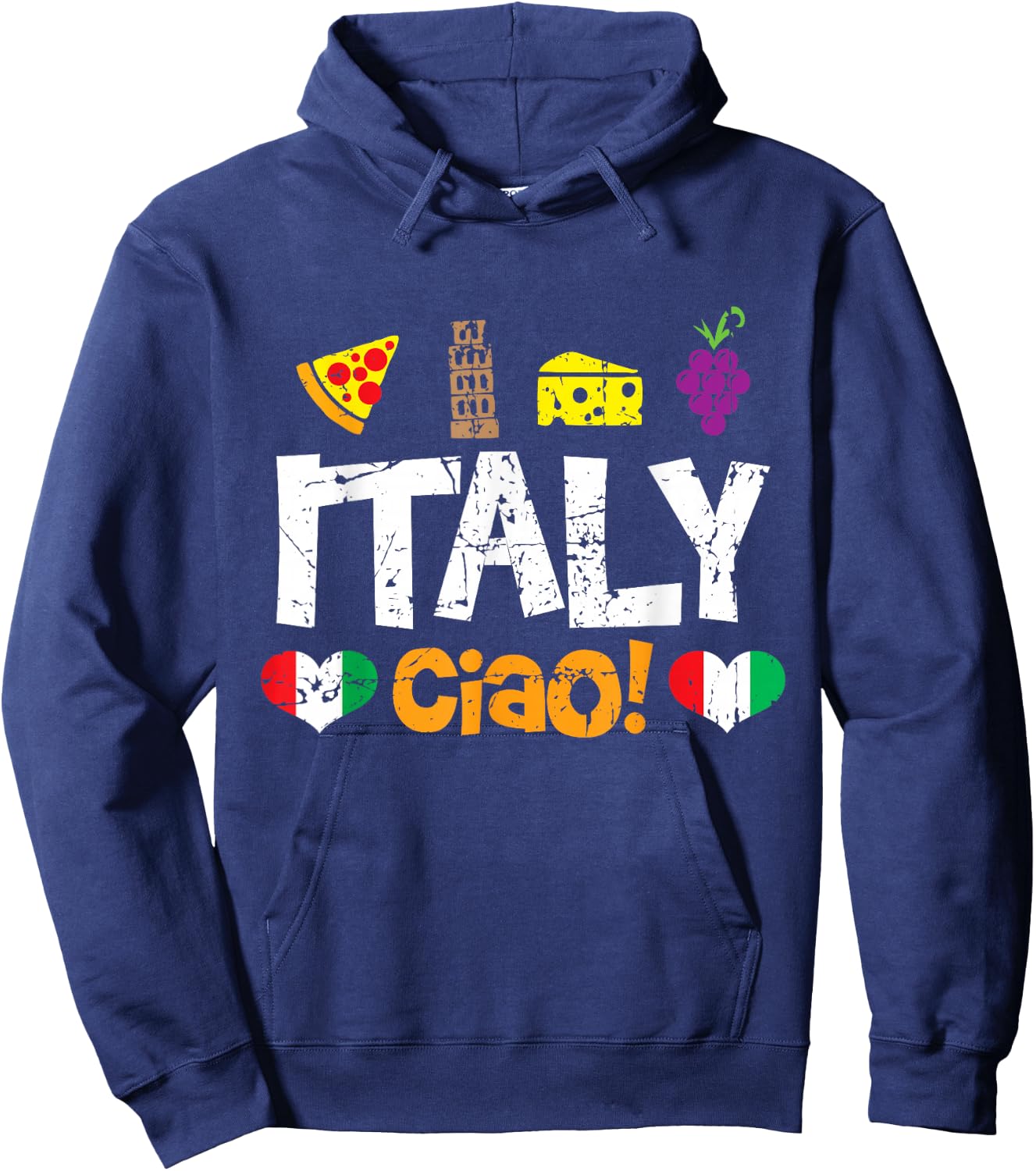Italy Vacation Shirt Pizza Cheese Pisa Holiday Traveller Hoodie - Hoodie | Navy