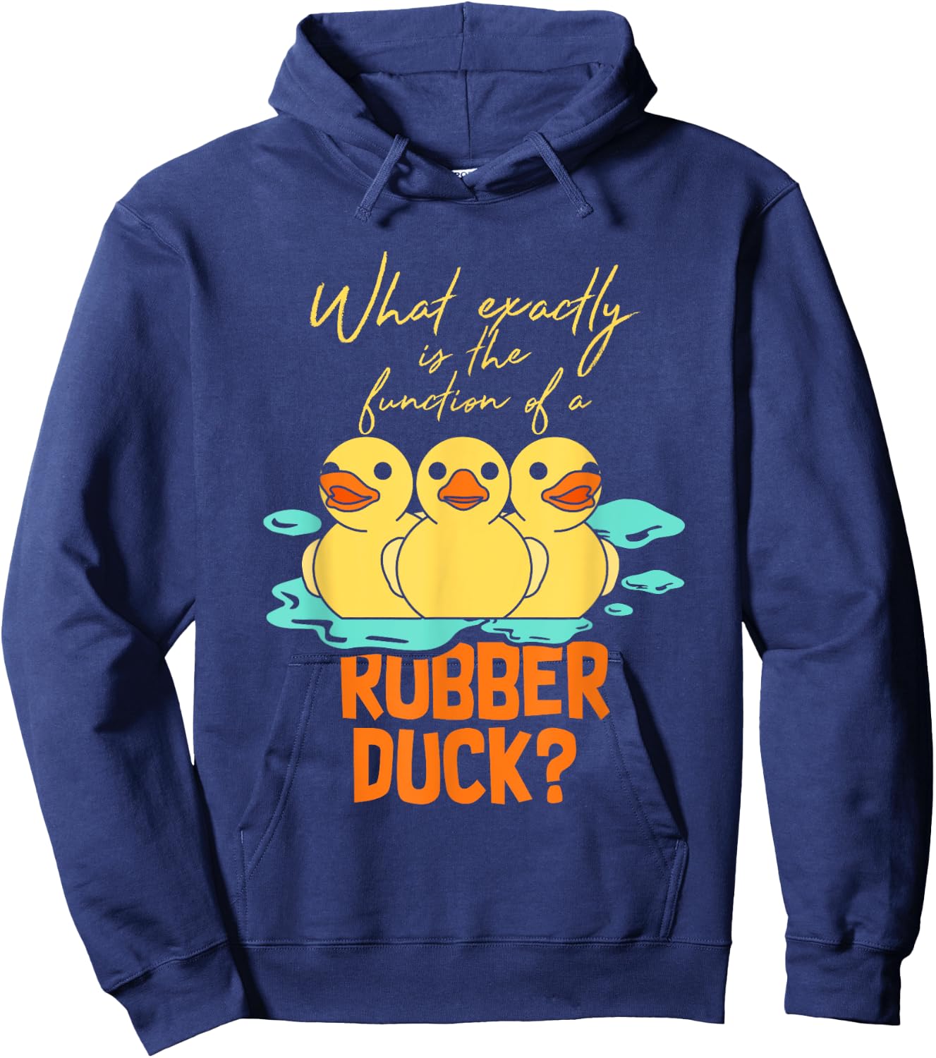 Rubber Duck Funny Animal Gift -Kids Black Small Classic Fit Short Sleeve T Back All Seasons Hoodie - Hoodie | Navy