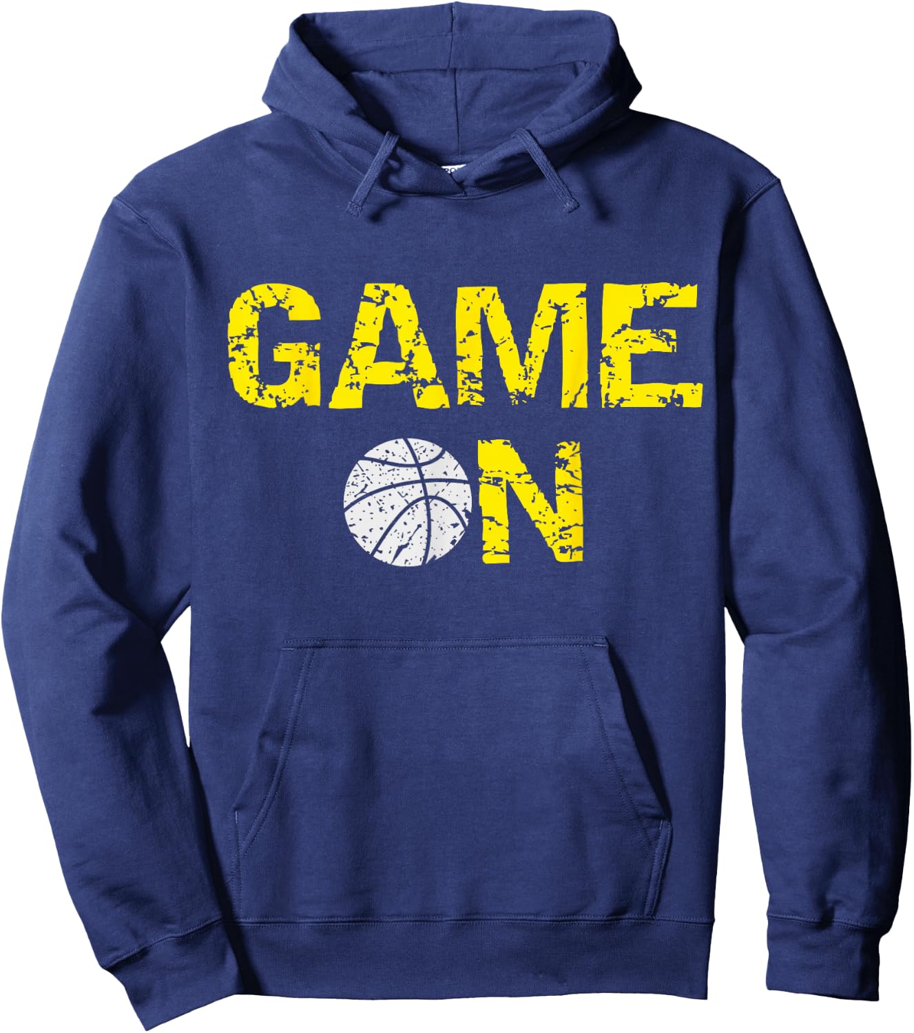 Game On Basketball; Blue Black Yellow Gold Team Colors Hoodie - Hoodie | Navy