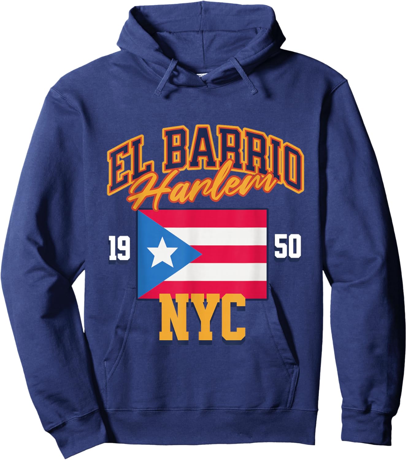 El Barrio Harlem NYC Pride Puerto Rico Flag Hoodie - Hoodie | Navy