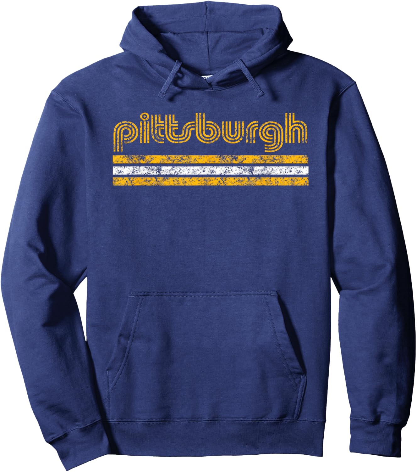 Pittsburgh Pennsylvania Retro Vintage Weathered Hoodie - Hoodie | Navy