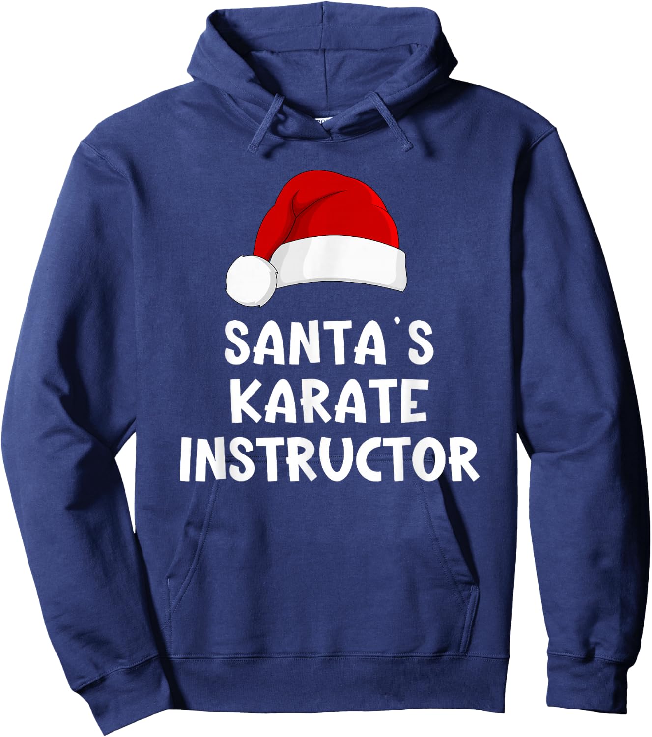 Christmas Santa's Favorite Karate Instructor Funny Pajama Hoodie - Hoodie | Navy
