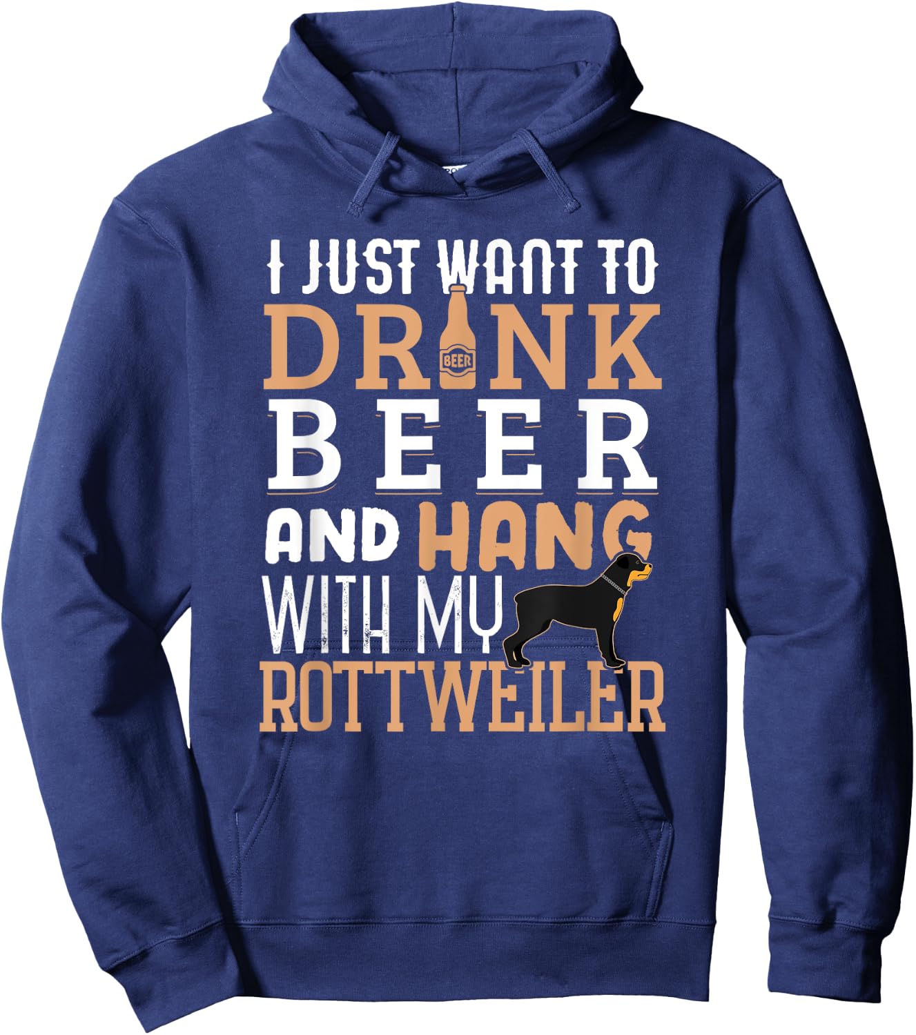 Rottweiler Dad Shirt Funny Father's Day Rottie Dog Beer Hoodie - Hoodie | Navy