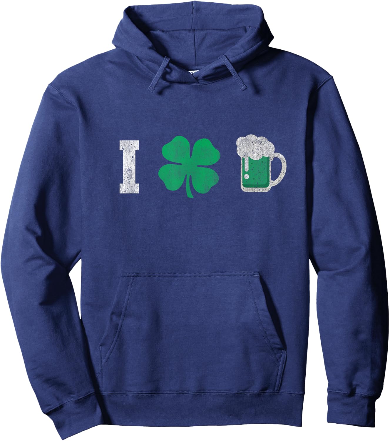 Cute I Love Green Beer St Patrick's Day Shamrock Hoodie - Hoodie | Navy