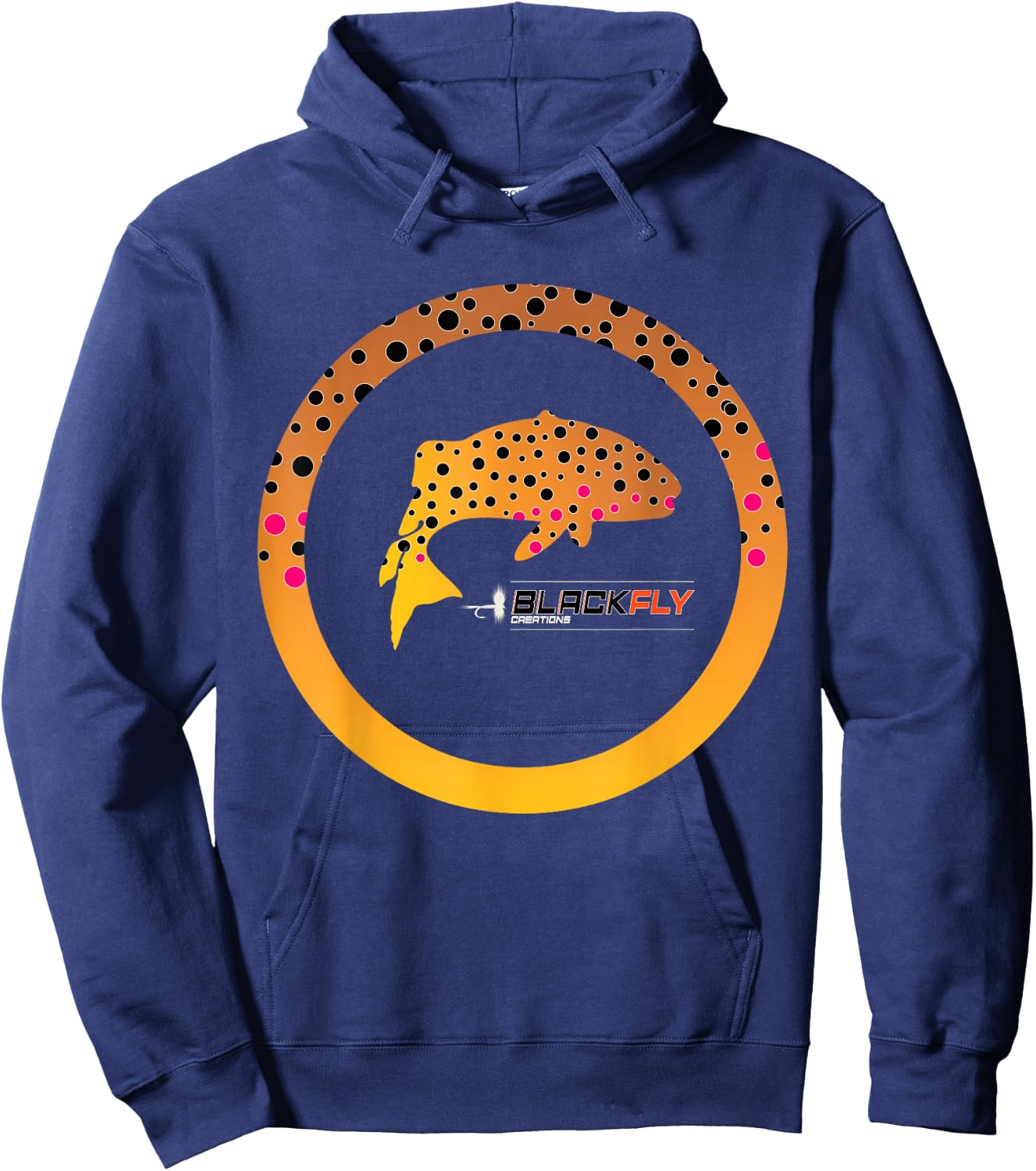 Trout Skin Fly Fishing Gear & Gifts by Black Fly Hoodie - Hoodie | Navy