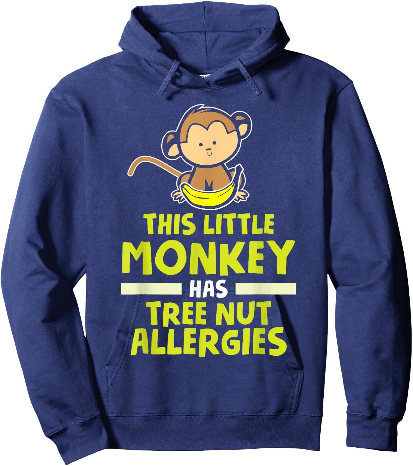 Little Monkey Has Tree Nut Allergies Hoodie - Hoodie | Navy