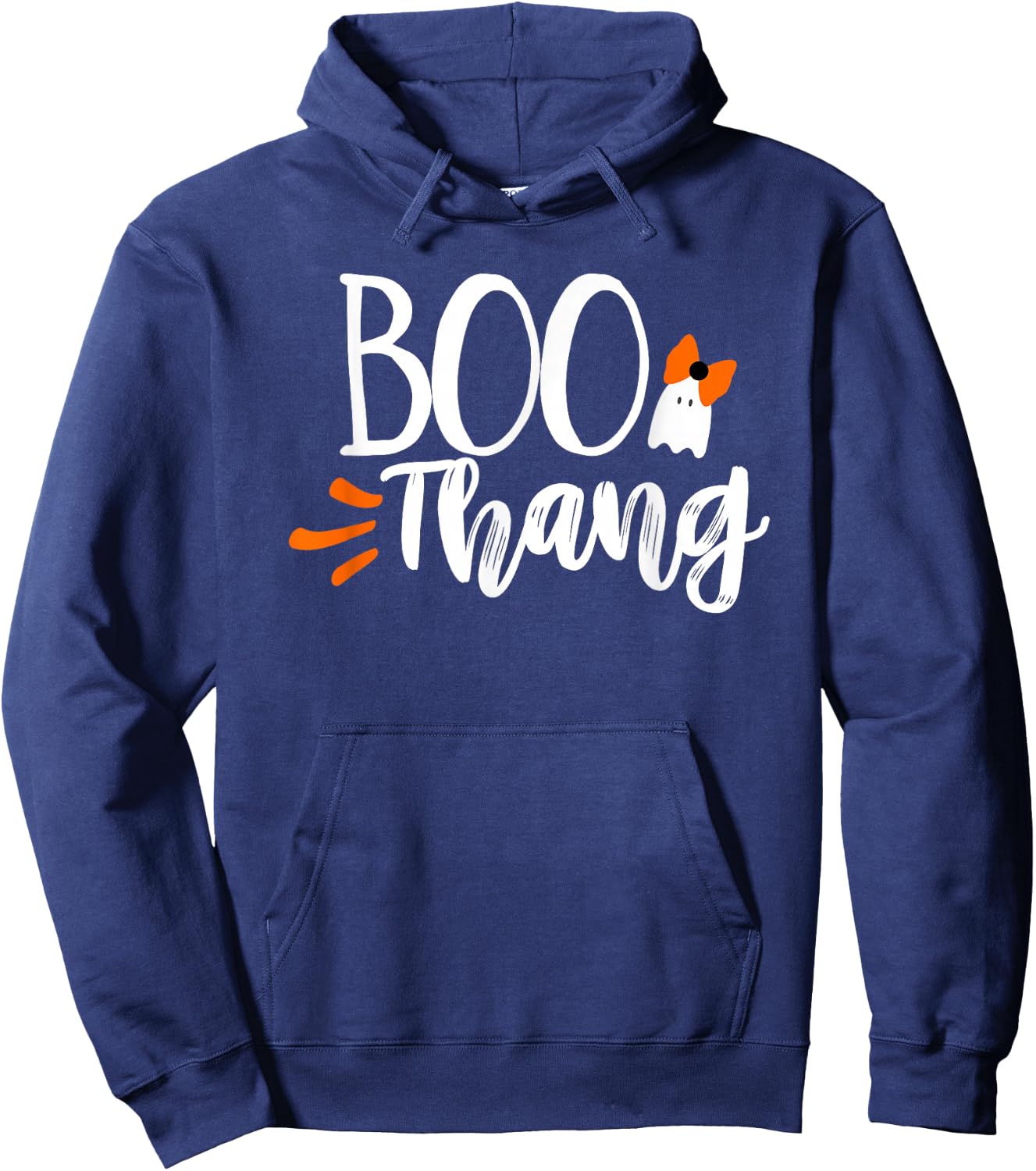 Boo Thang Thing Cute Halloween Ghost Girl's Bow Gift Hoodie - Hoodie | Navy