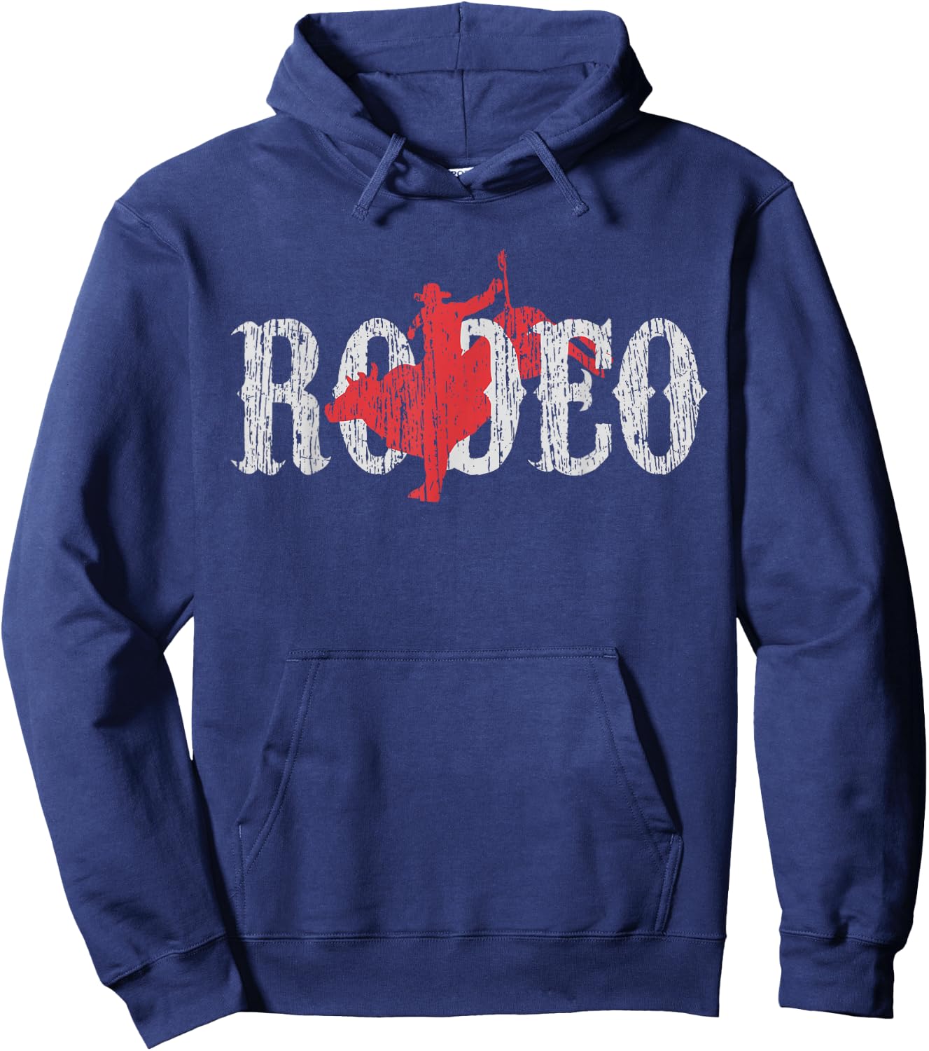 Bull Riding Rodeo Western Country Vintage Shirt Hoodie - Hoodie | Navy