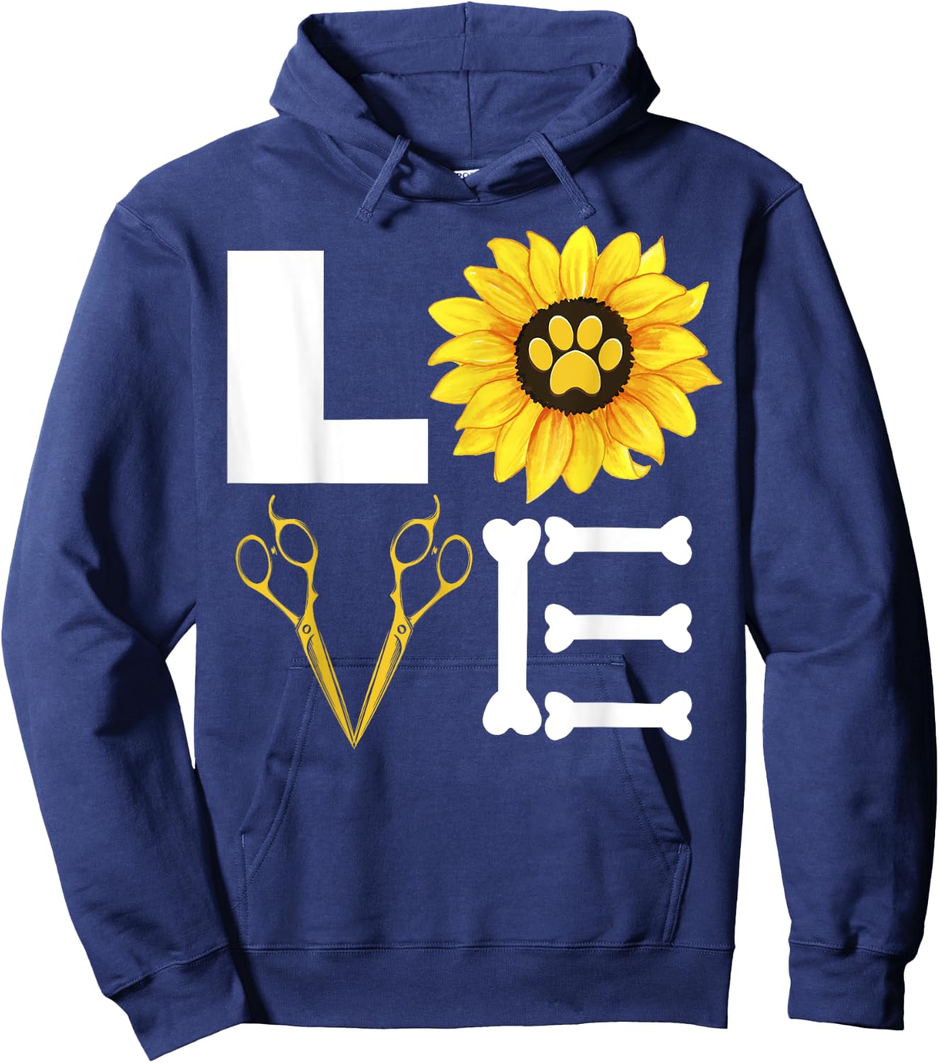 Pet Grooming Dog Sunflower Gift Design Idea Dog Lovers Women Hoodie - Hoodie | Navy