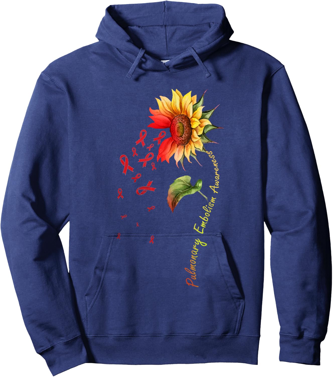 Pulmonary Embolism Awareness Sunflower Shirt Hoodie - Hoodie | Navy