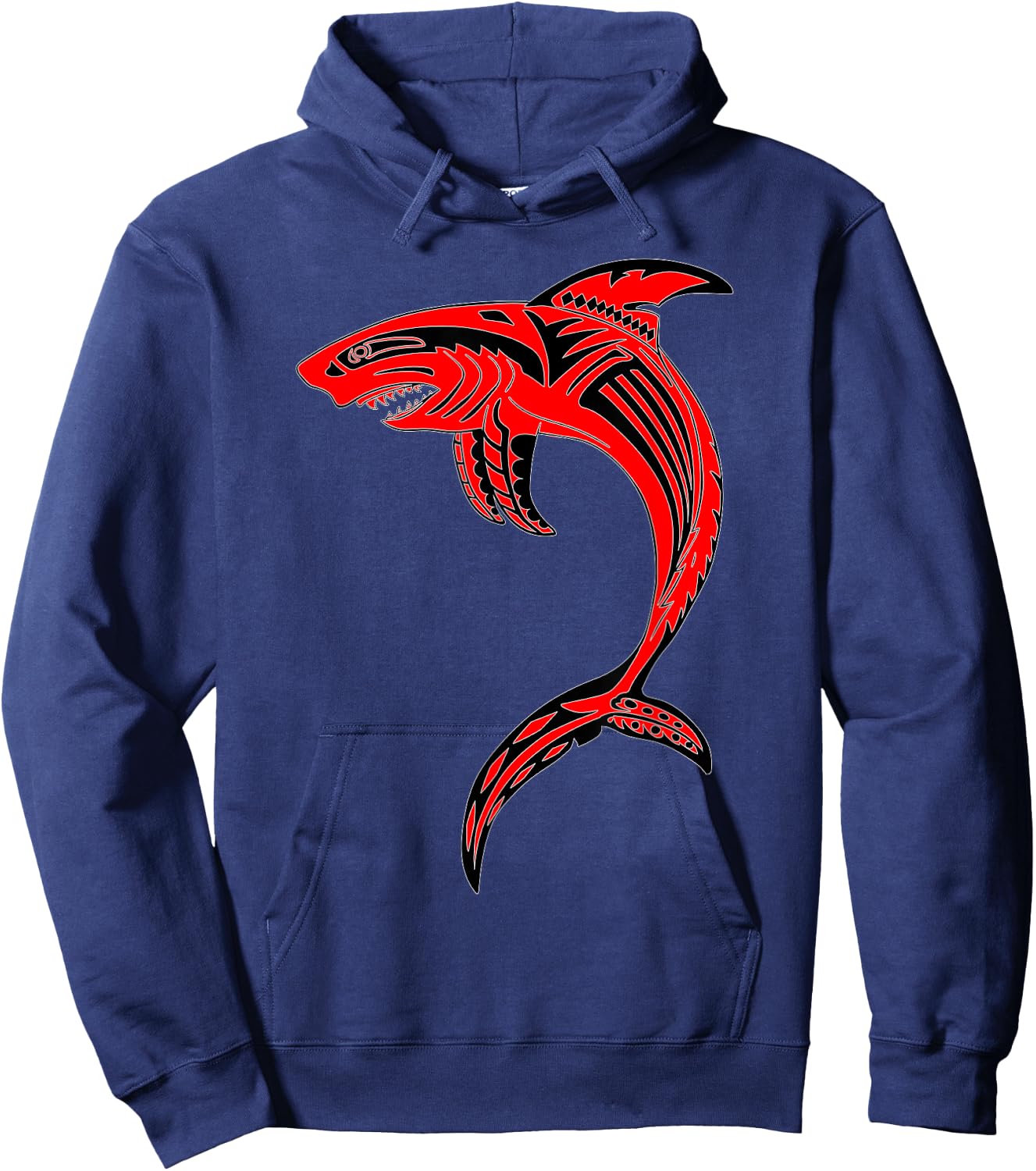 Maori Shark Inspirational Tribal Animal Art Hoodie - Hoodie | Navy