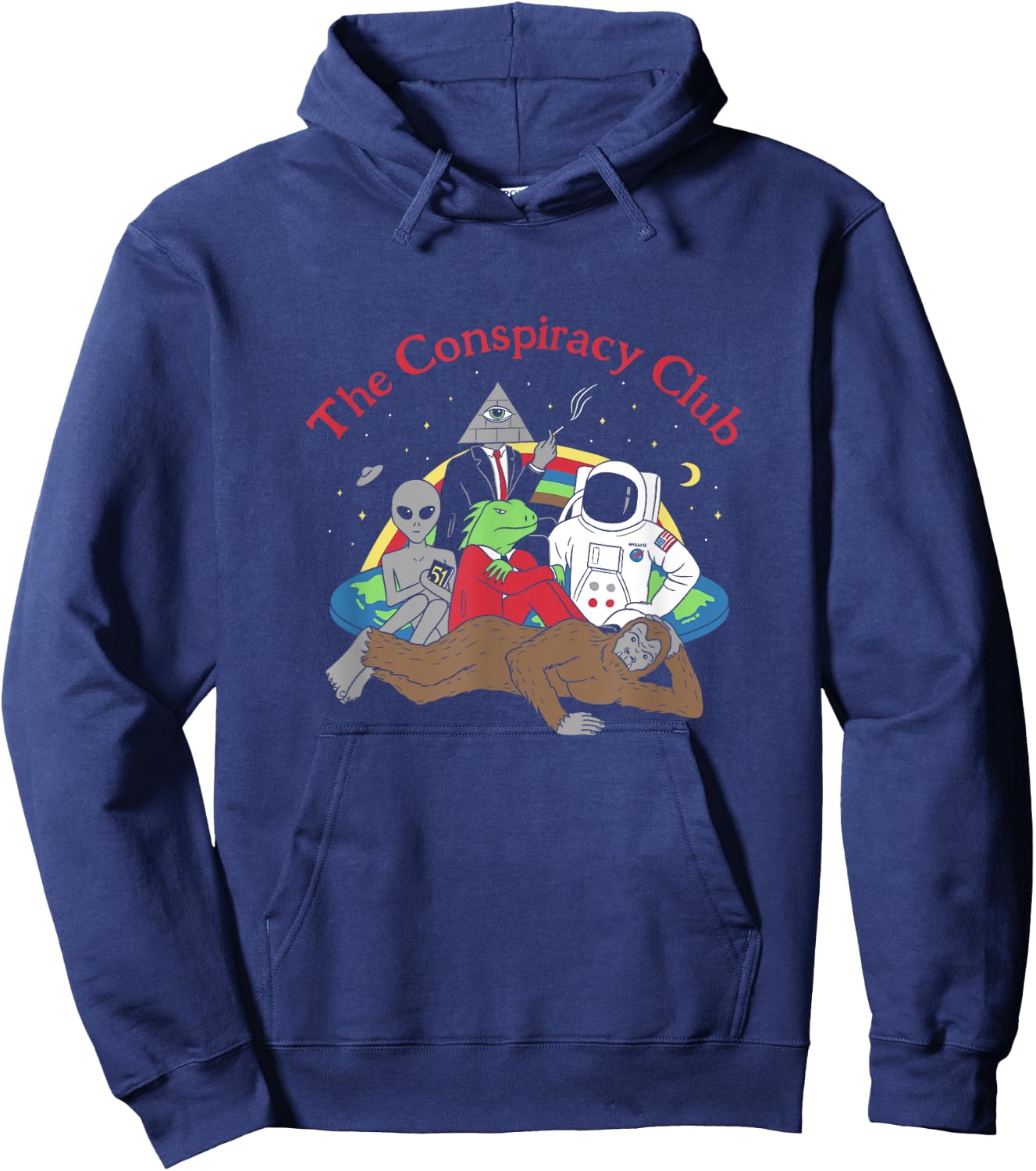 The Conspiracy Club Funny Parody Hoodie - Hoodie | Navy
