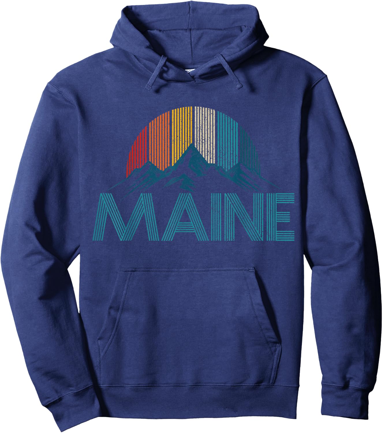 Maine Vintage Retro Mountains Souvenir Gift Hoodie - Hoodie | Navy