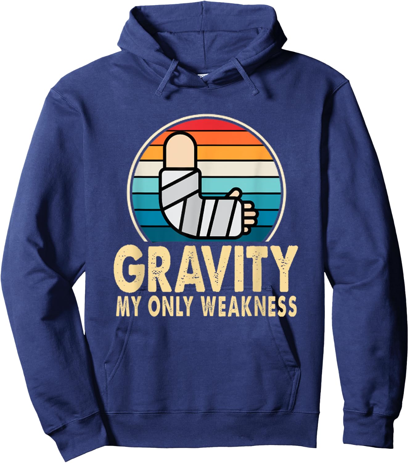 Broken Arm Injured Hand Wrist Elbow Get Well Soon Gift Hoodie - Hoodie | Navy