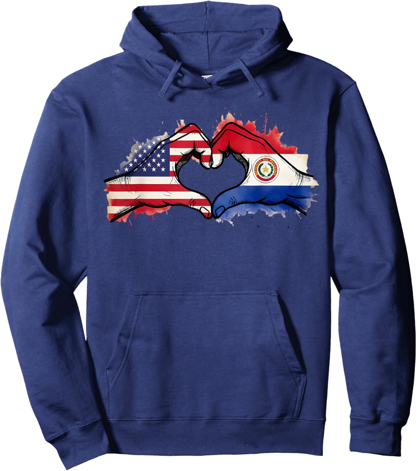 Paraguay Flag Half Paraguayan Half America Hoodie - Hoodie | Navy