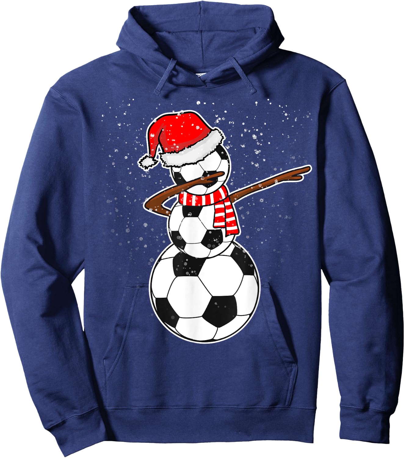 Dabbing Snowman Soccer Shirt Hoodie - Hoodie | Navy